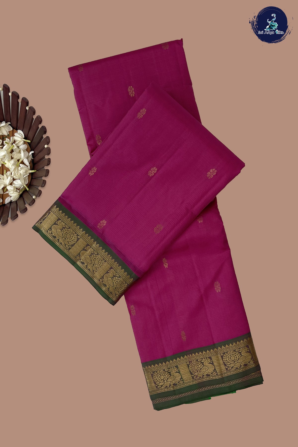 Pink Light Weight Silk Saree With Zari Buttas Pattern