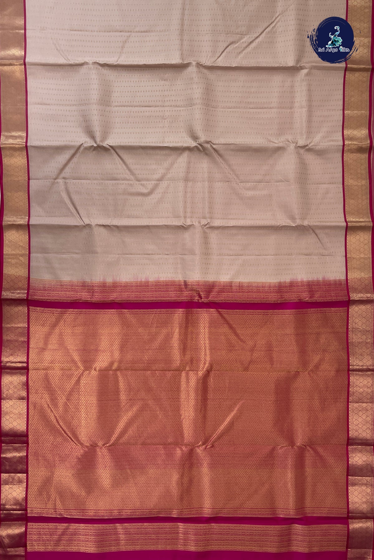 Ivory Bridal Silk Saree With 1000 Butta Pattern