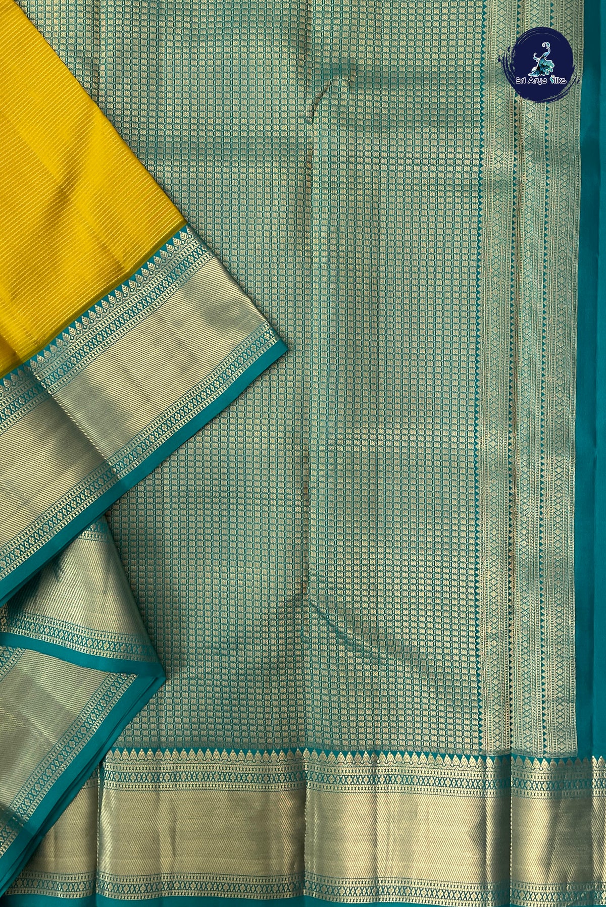 Mustard Yellow Vairaoosi Silk Saree With Vaira Oosi Pattern