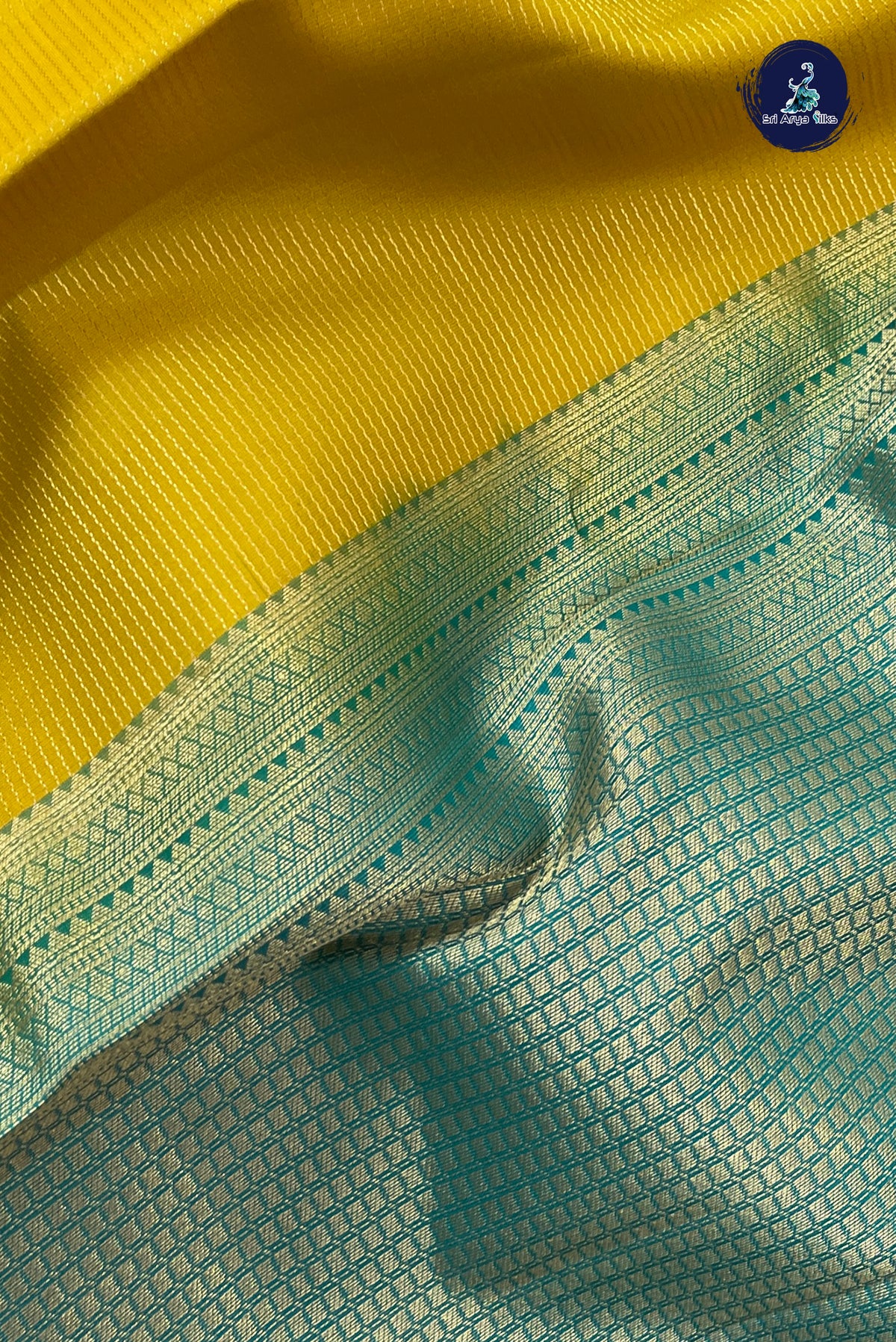 Mustard Yellow Vairaoosi Silk Saree With Vaira Oosi Pattern
