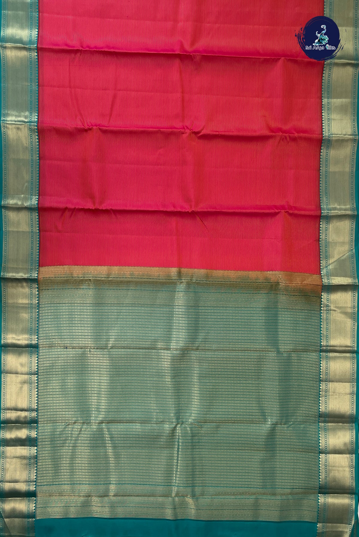 Pink Vairaoosi Silk Saree With Vaira Oosi Pattern