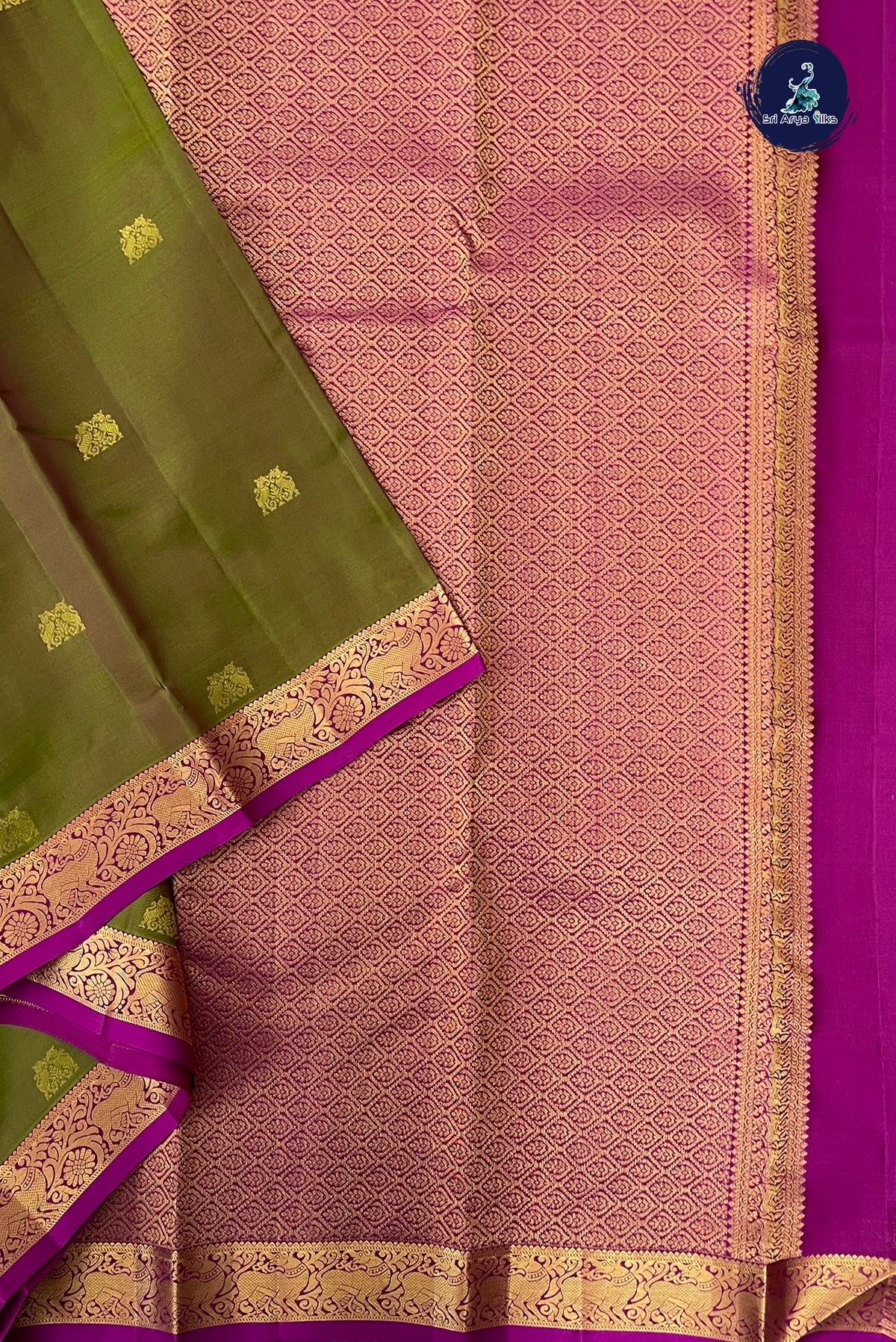 Manthulir Light Weight Silk Saree With Zari Buttas Pattern