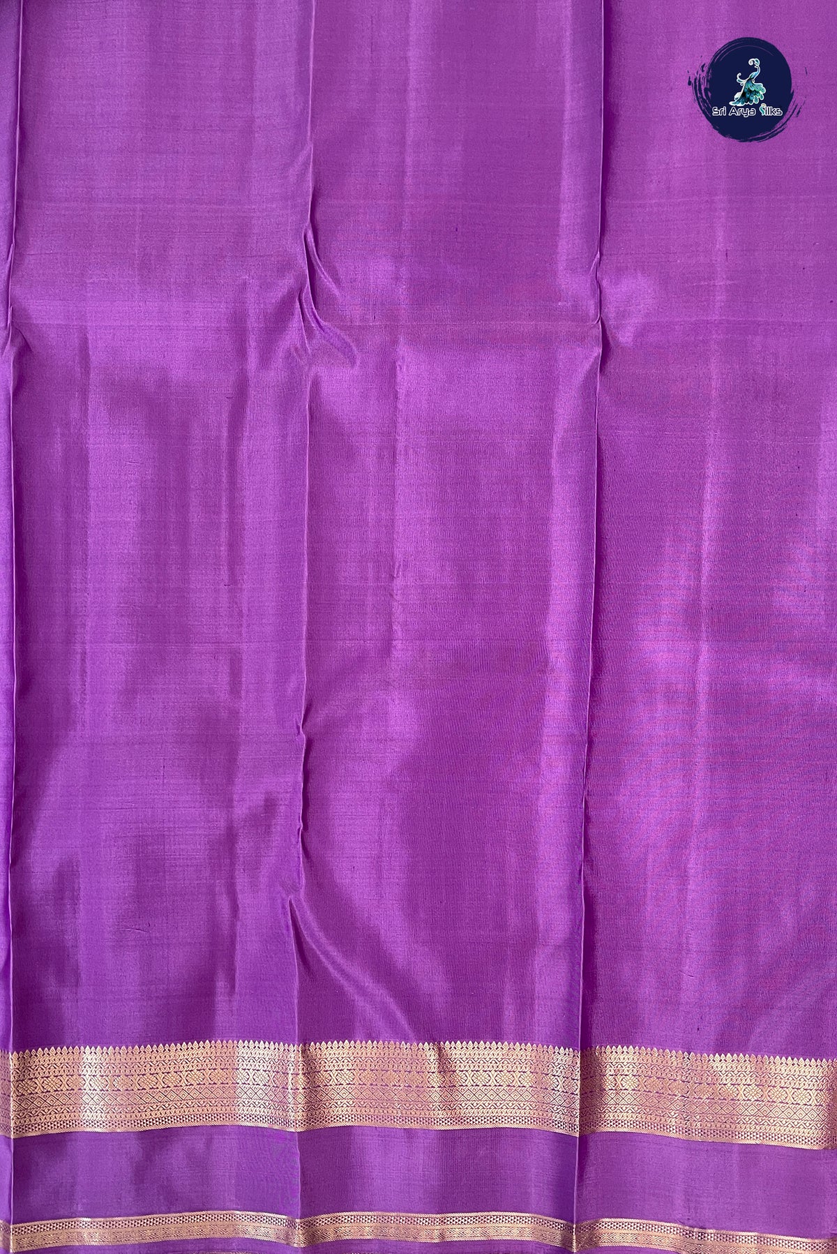 Greyish Lavender Rettaippade Border Silk Saree With 1000 Butta Pattern