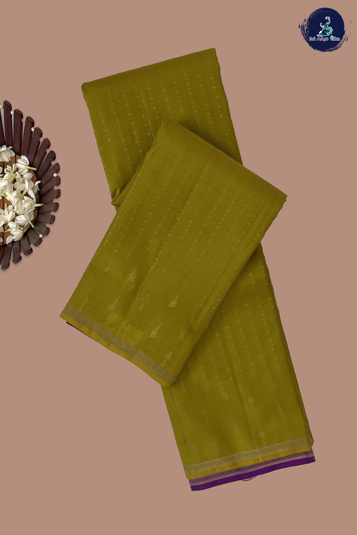 Mustard Yellow Light Weight Silk Saree With 1000 Butta Pattern