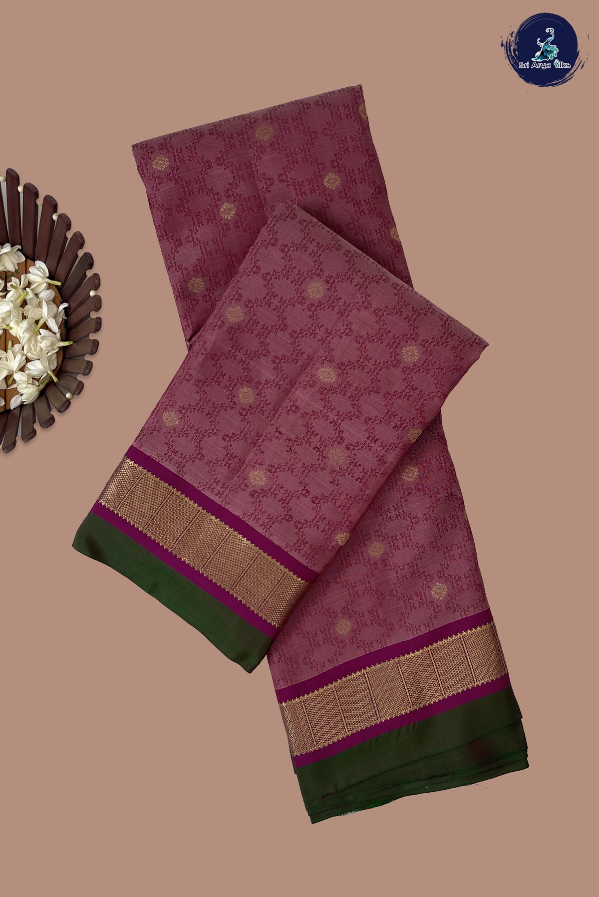 Caramel Shade Bridal Silk Saree With Embossed Pattern