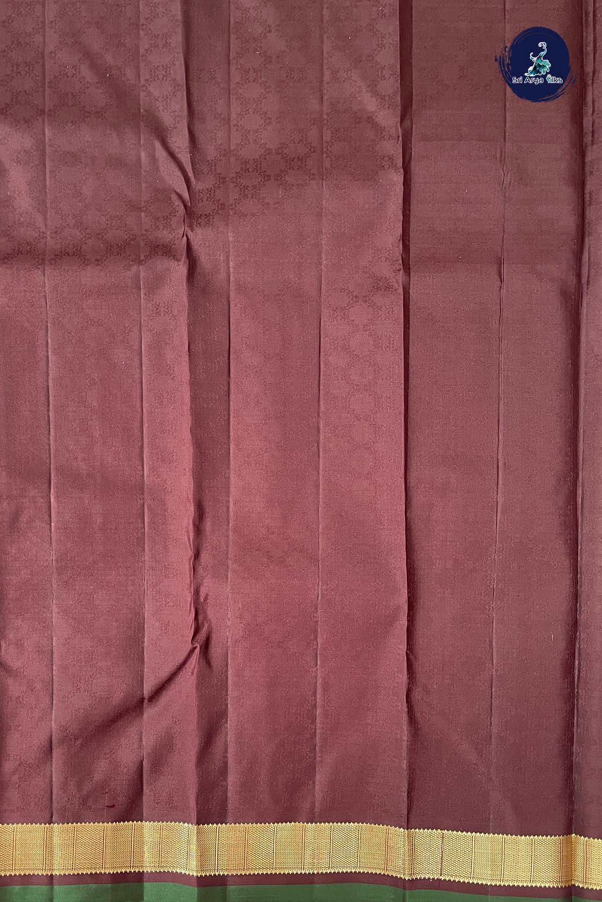 Chocolate Shade Bridal Silk Saree With Embossed Pattern