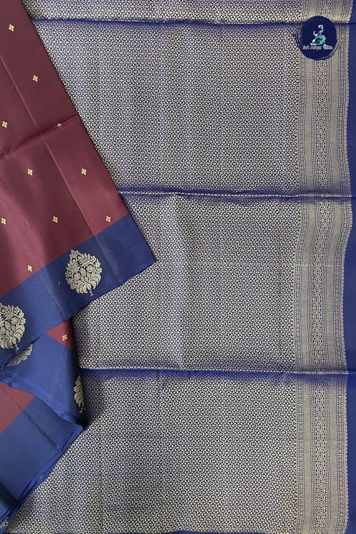 Snuf Half Pure Silk Saree With Zari Buttas Pattern