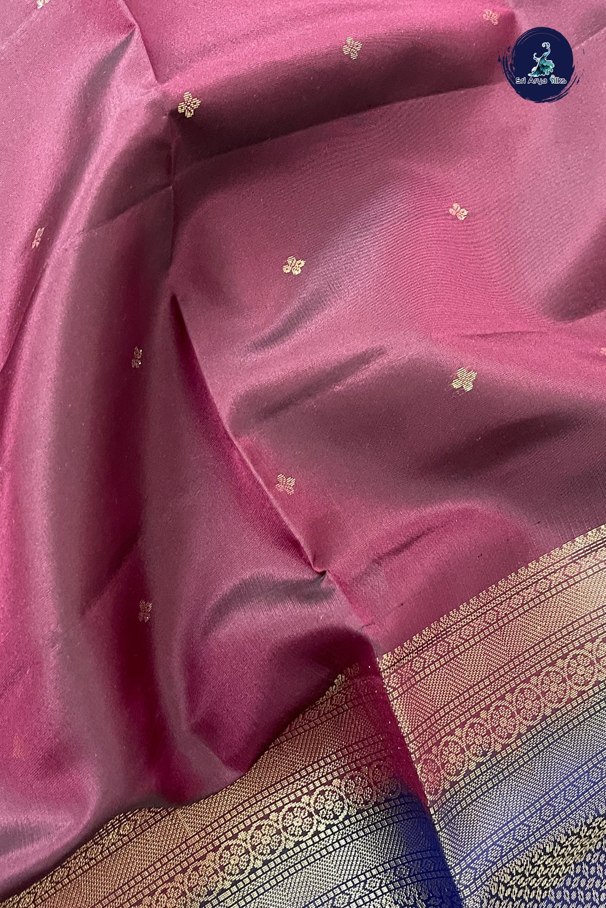 Snuf Half Pure Silk Saree With Zari Buttas Pattern