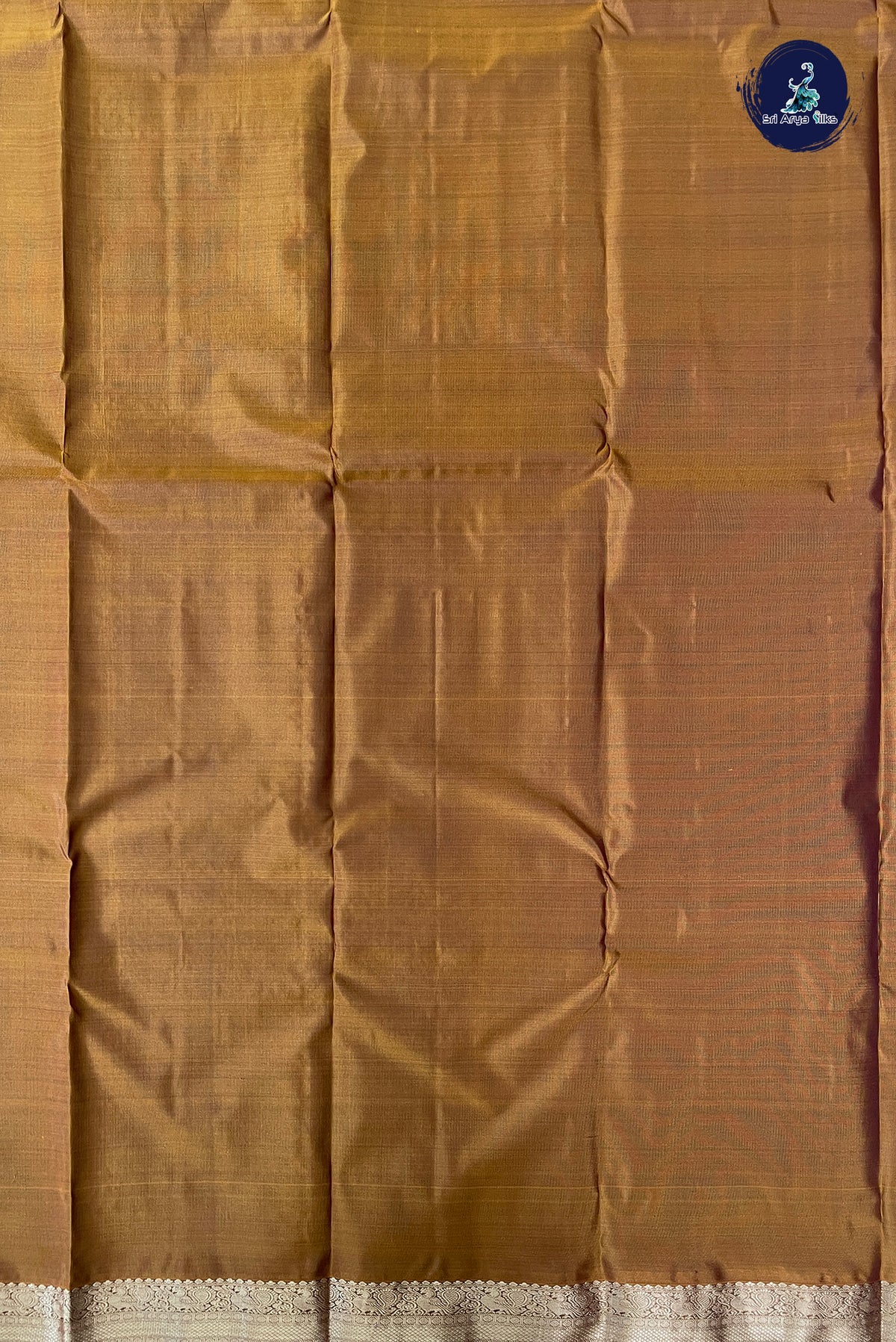 Brown Half Pure Silk Saree With Peacock Butta Pattern