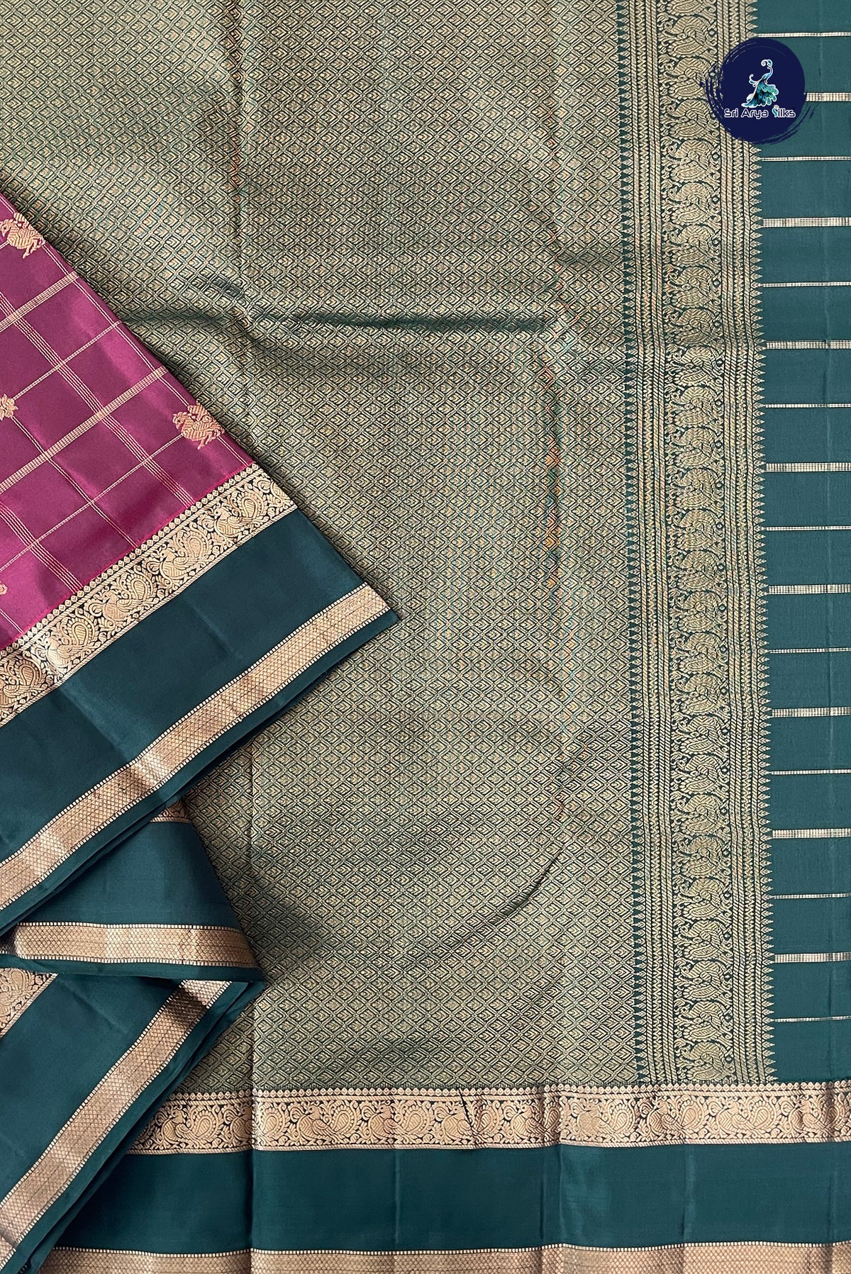 Arakku Half Pure Silk Saree With Zari Checked Pattern