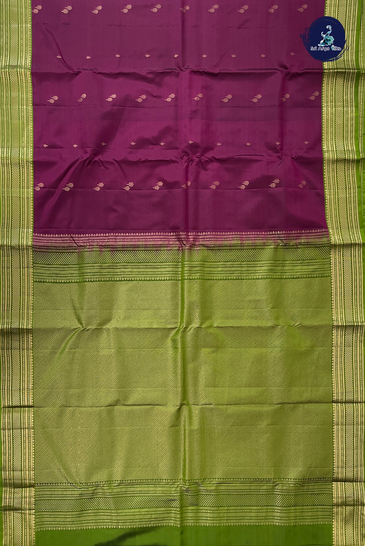 Dual Tone Maroon Half Pure Silk Saree With Zari Buttas Pattern