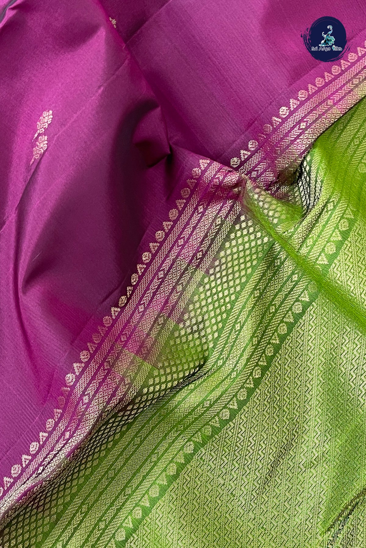 Dual Tone Maroon Half Pure Silk Saree With Zari Buttas Pattern