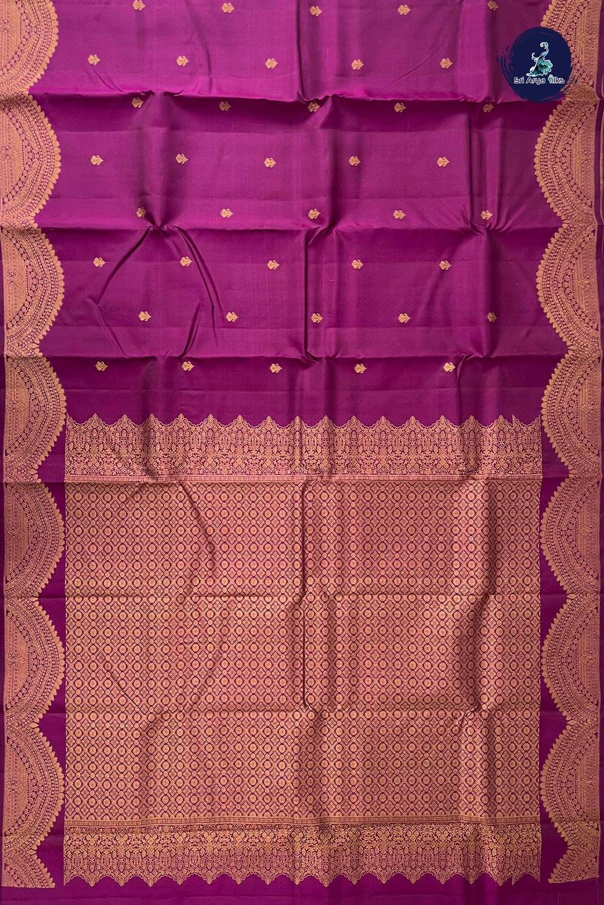 BeetRoot Shade Traditional Silk Saree With Zari Buttas Pattern