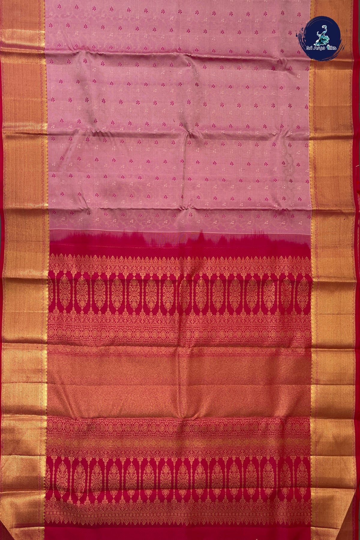 Light Pink Brocade Silk Saree With Jacquard Pattern