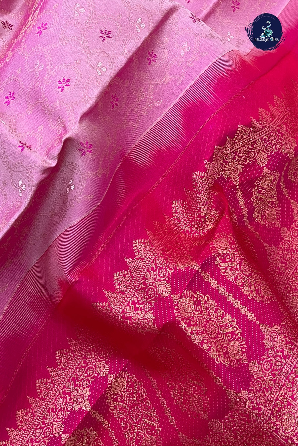 Light Pink Brocade Silk Saree With Jacquard Pattern