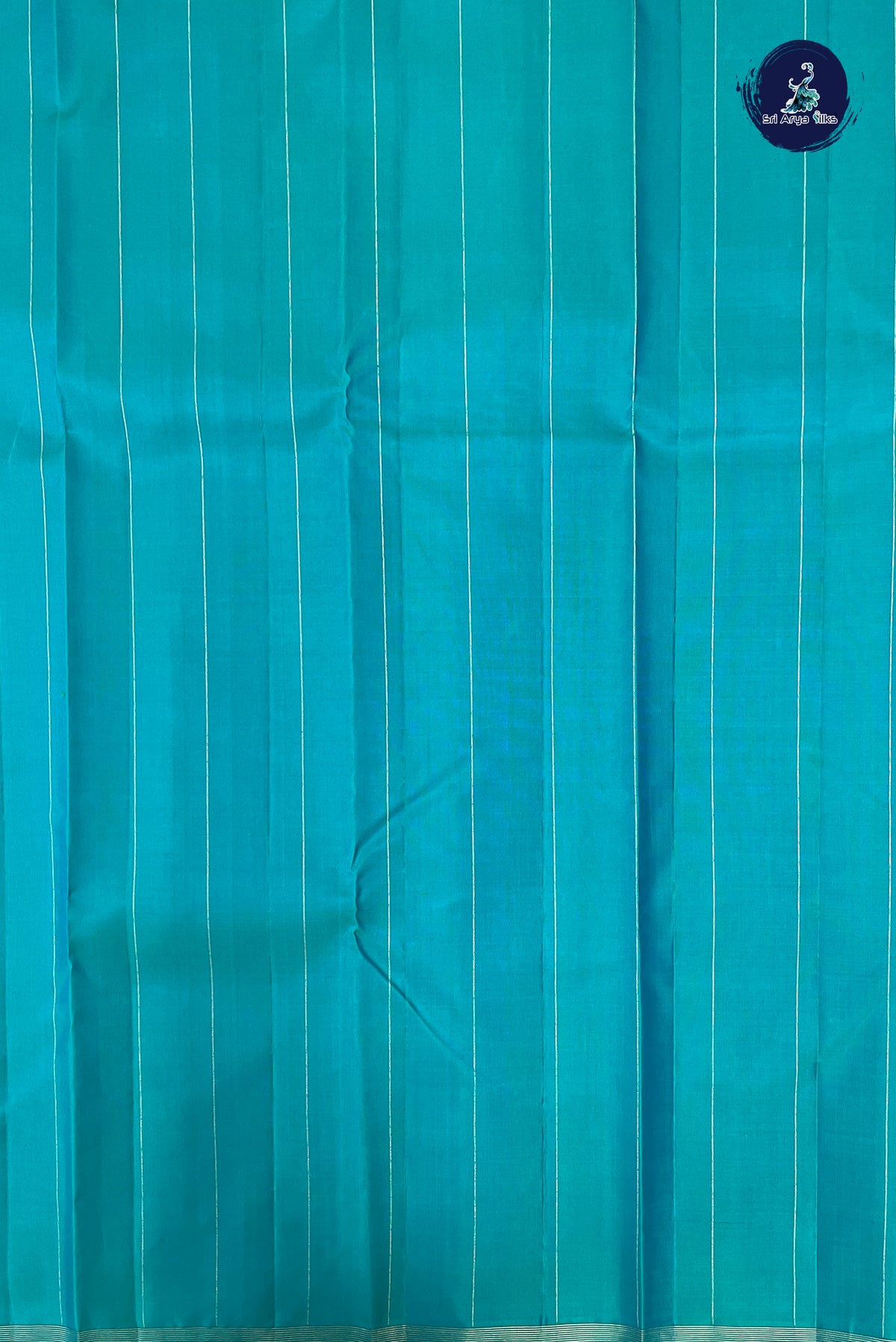 Orangish Pink Mayil Chakram Butta Silk Saree With Stripes Pattern