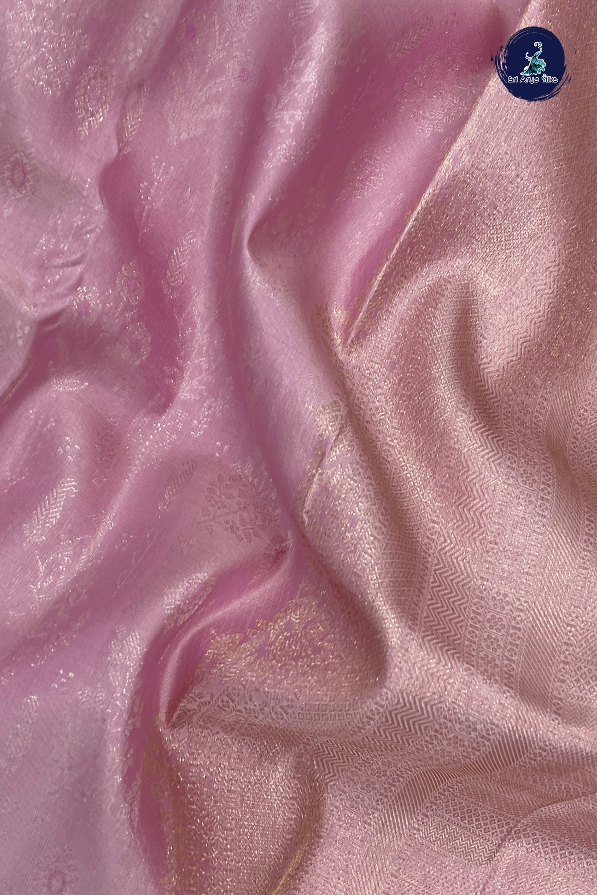 Baby Pink Brocade Silk Saree With Jacquard Pattern