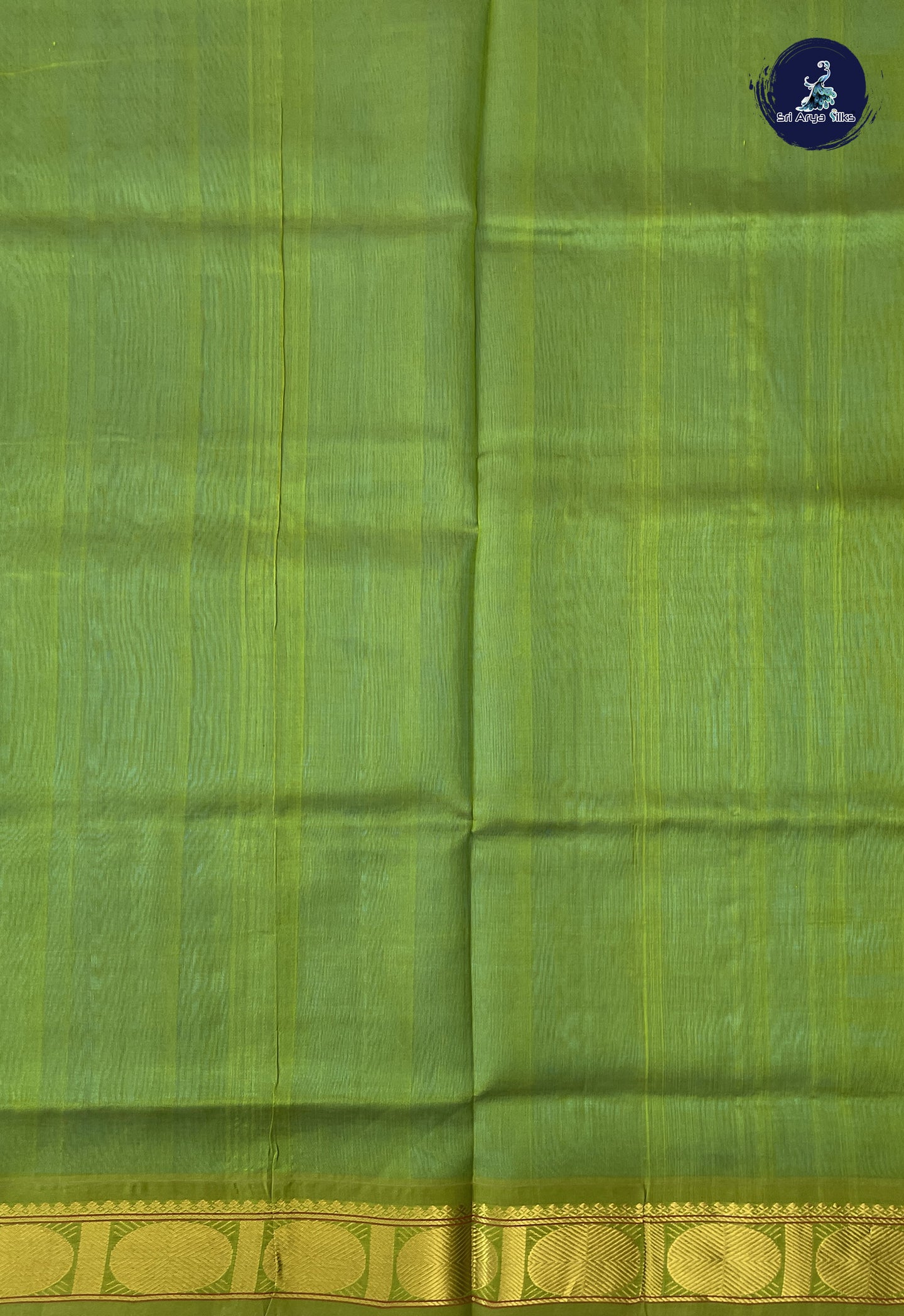 Sky Blue Korvai Silk Cotton Saree With Plain Pattern