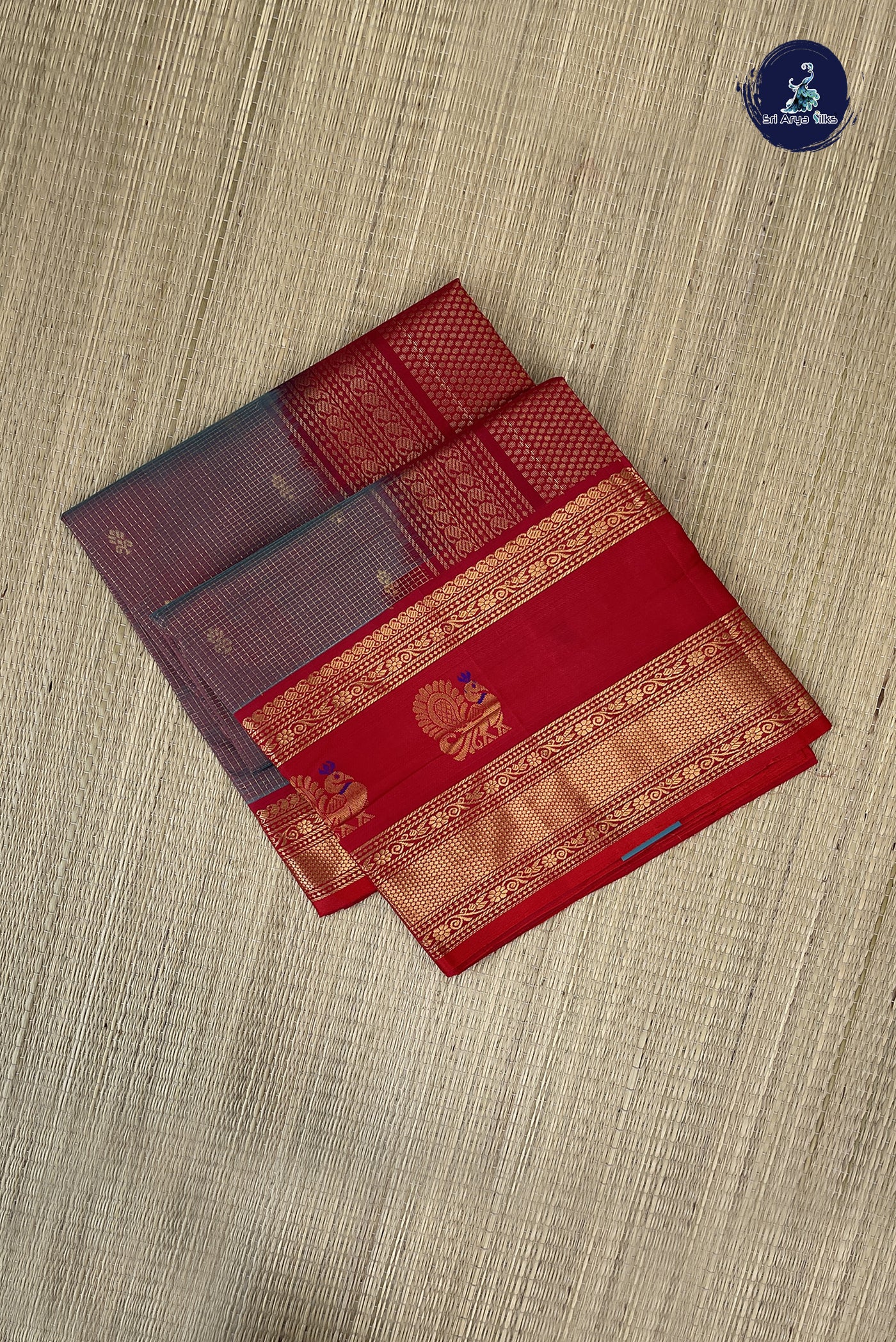 Manthulir Bridal Silk Cotton Saree With Zari Checked Pattern