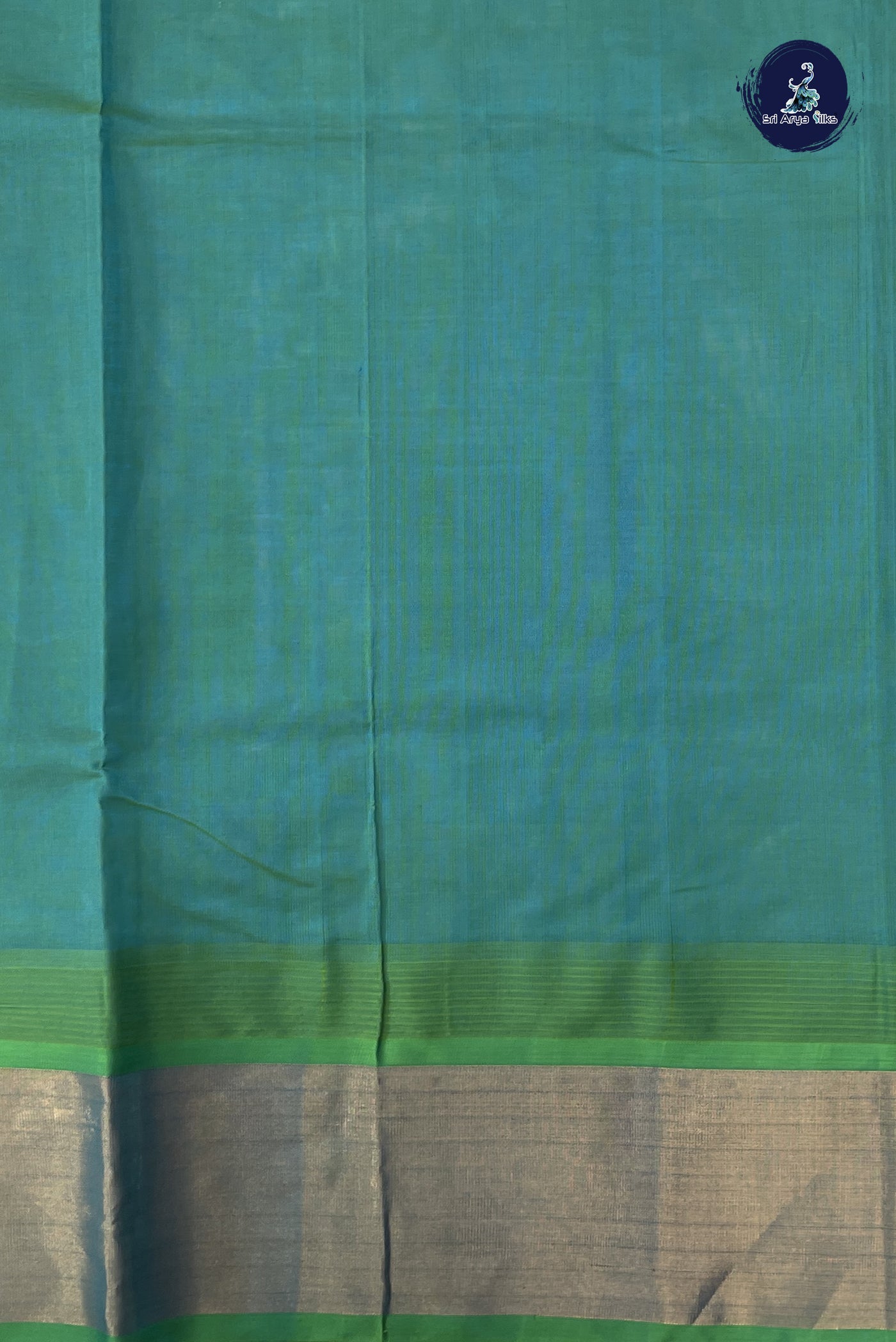 Off White Korvai Silk Cotton Saree With Plain Pattern