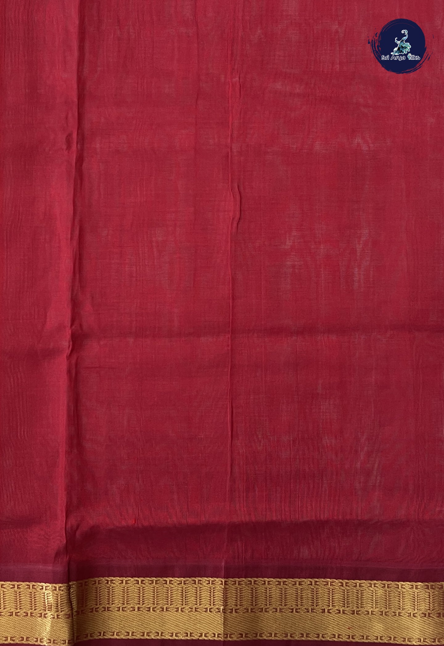 Orange Korvai Silk Cotton Saree With Zari Checked Pattern