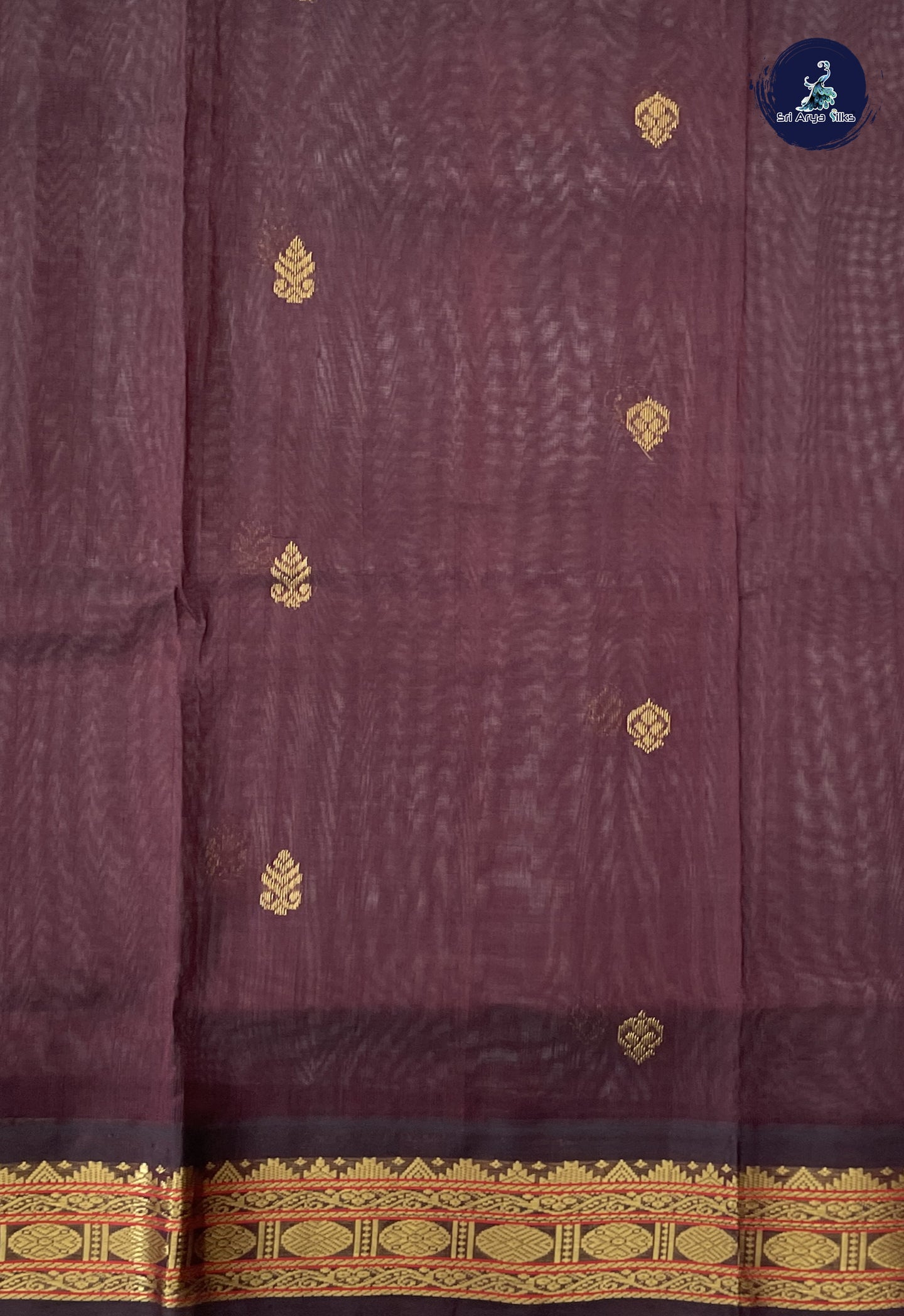 Light Brown Korvai Silk Cotton Saree With Zari Buttas Pattern