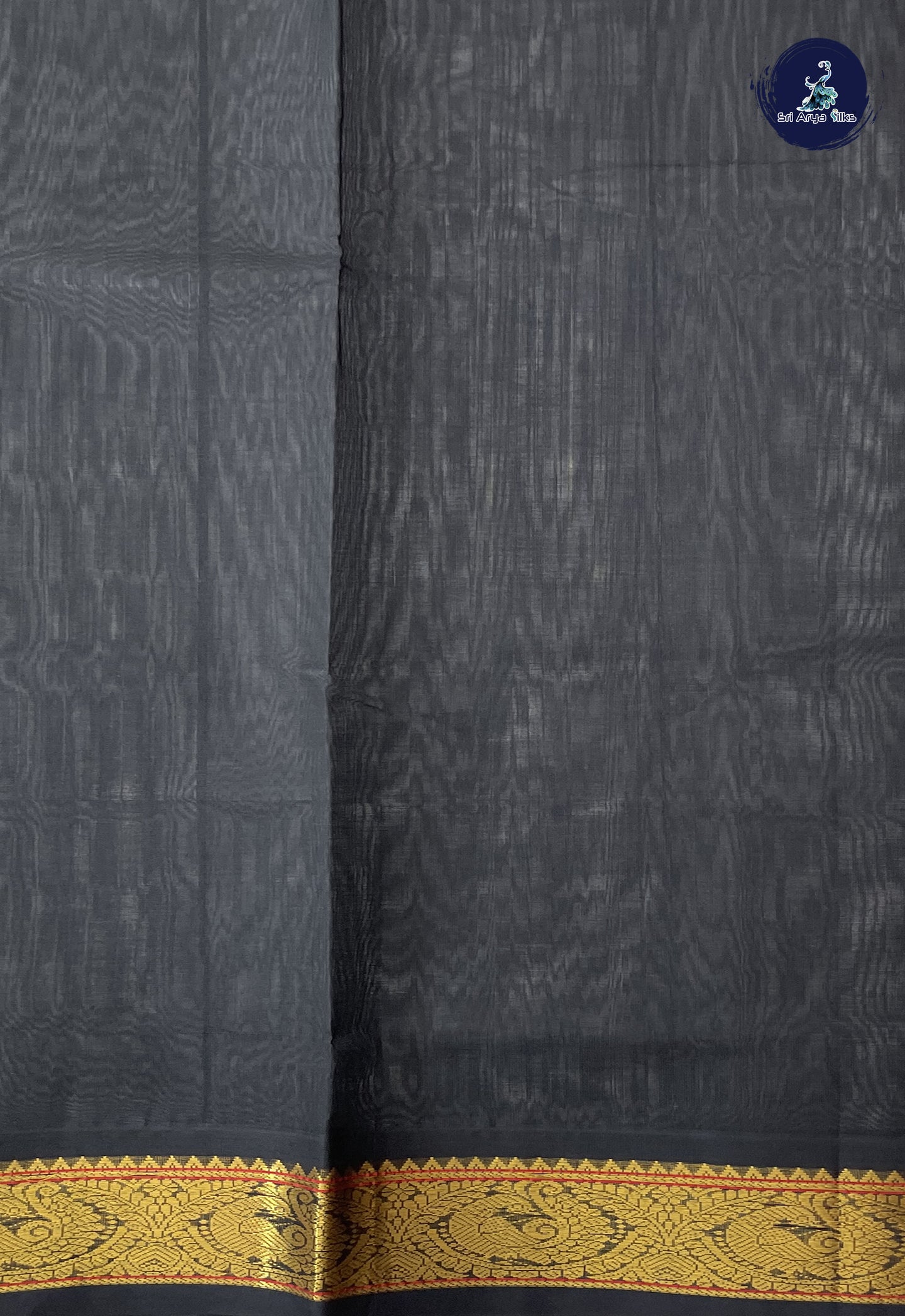 Teal Korvai Silk Cotton Saree With Zari Buttas Pattern