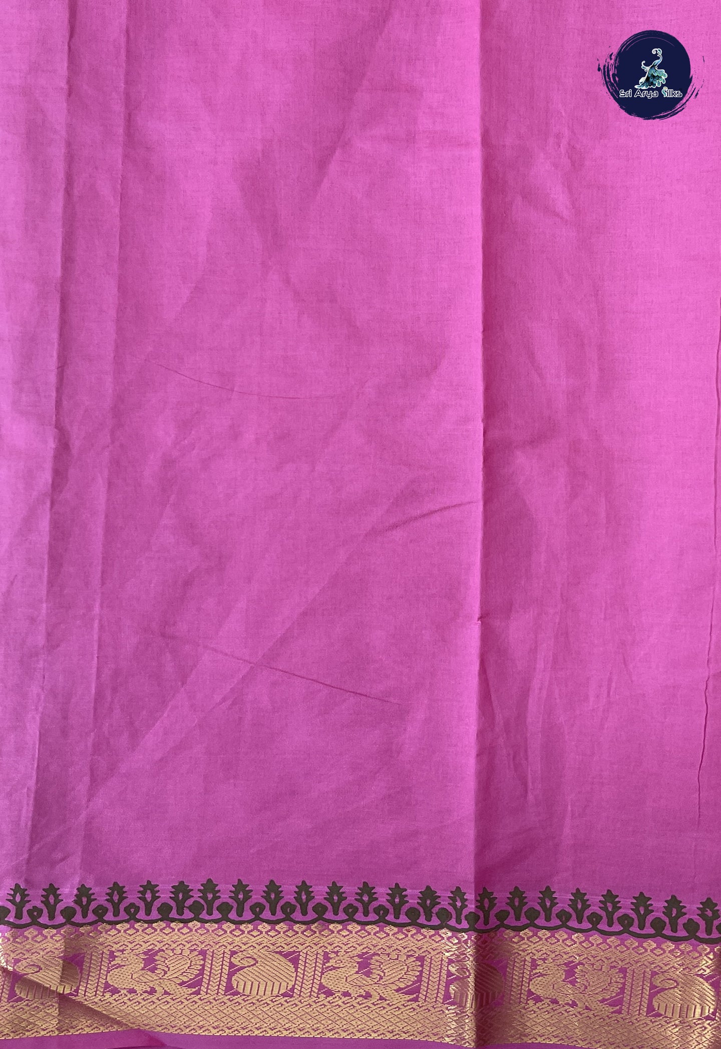 Beige Pink Semi Silk Cotton Saree With Printed Pattern