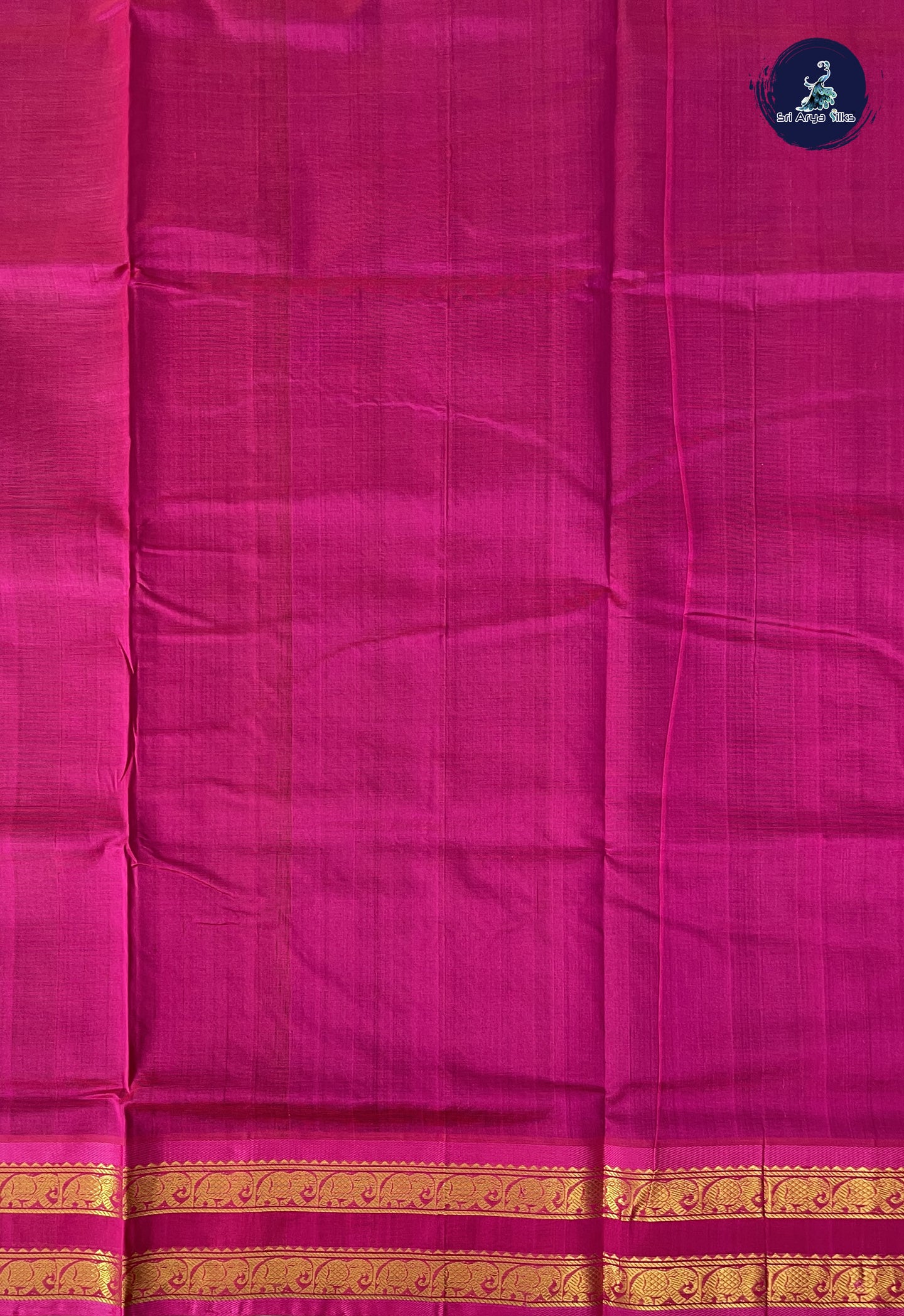 Brown Simple Silk Cotton Saree With Zari Buttas Pattern
