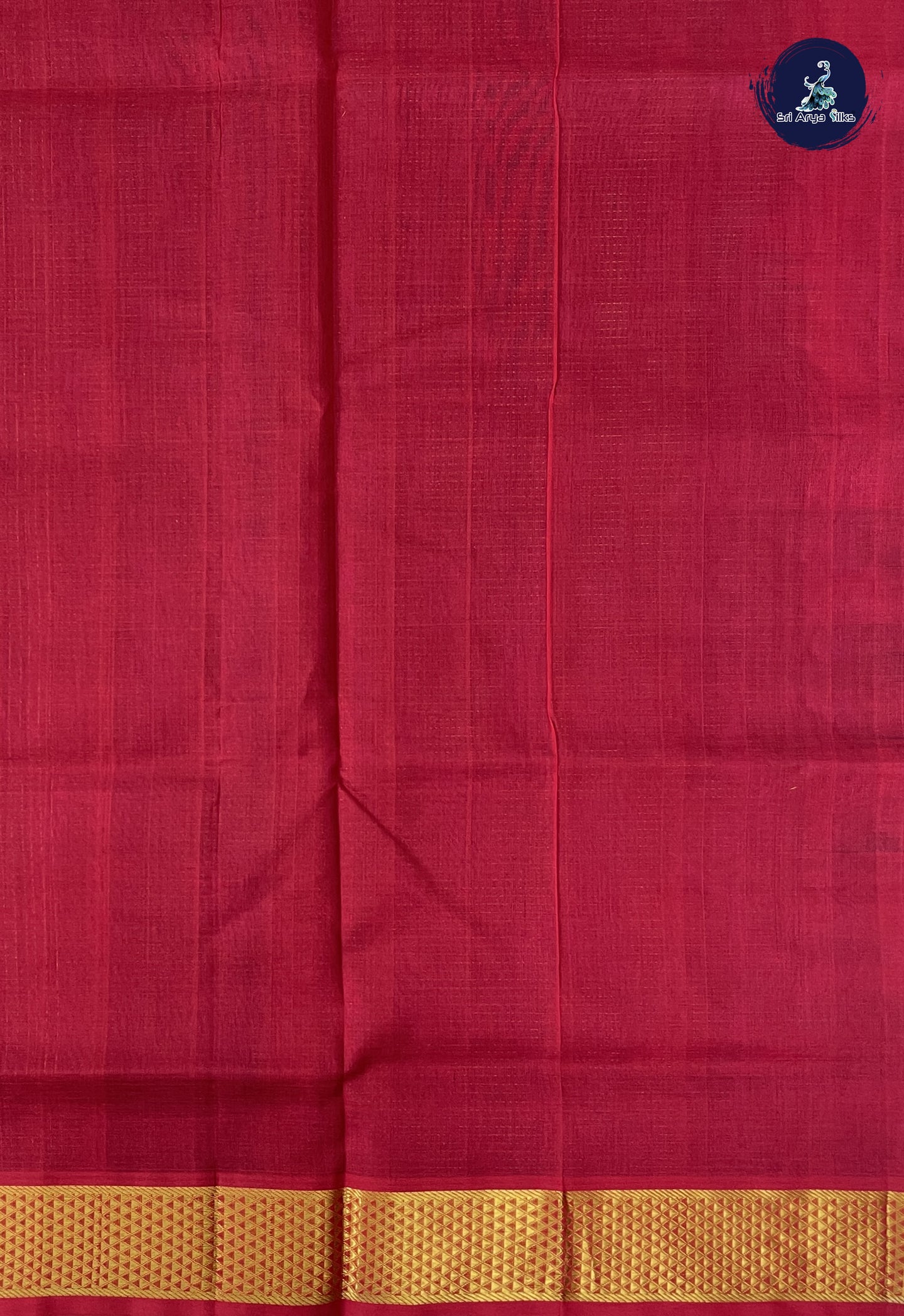 Dark Violet Simple Silk Cotton Saree With Zari Checked Pattern
