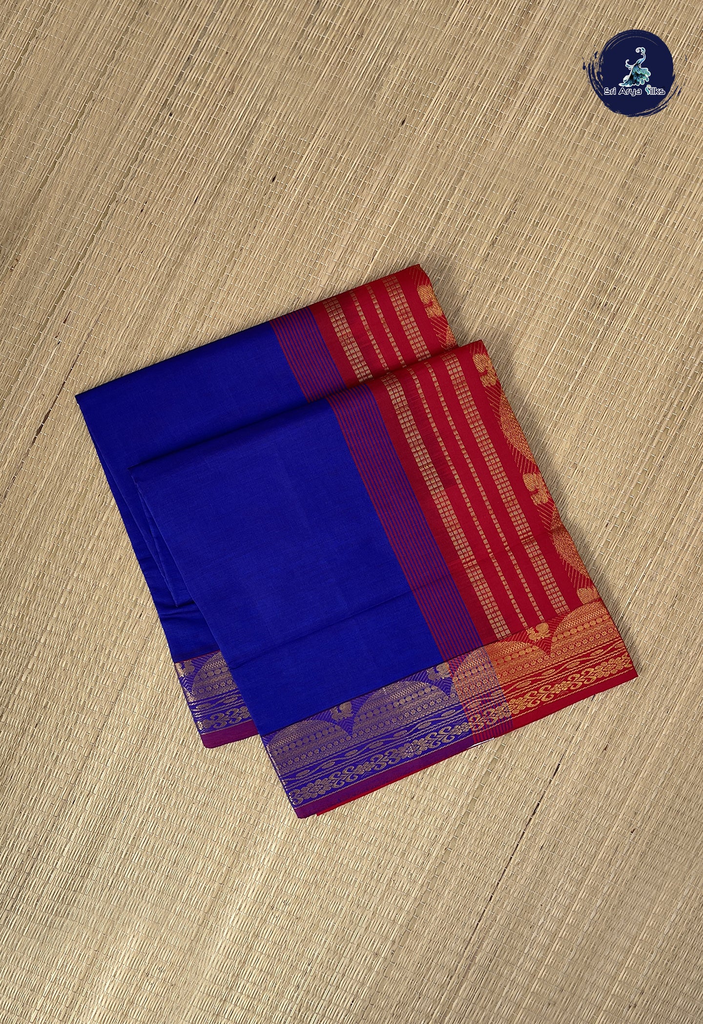 Violet Semi Silk Cotton Saree With Plain Pattern