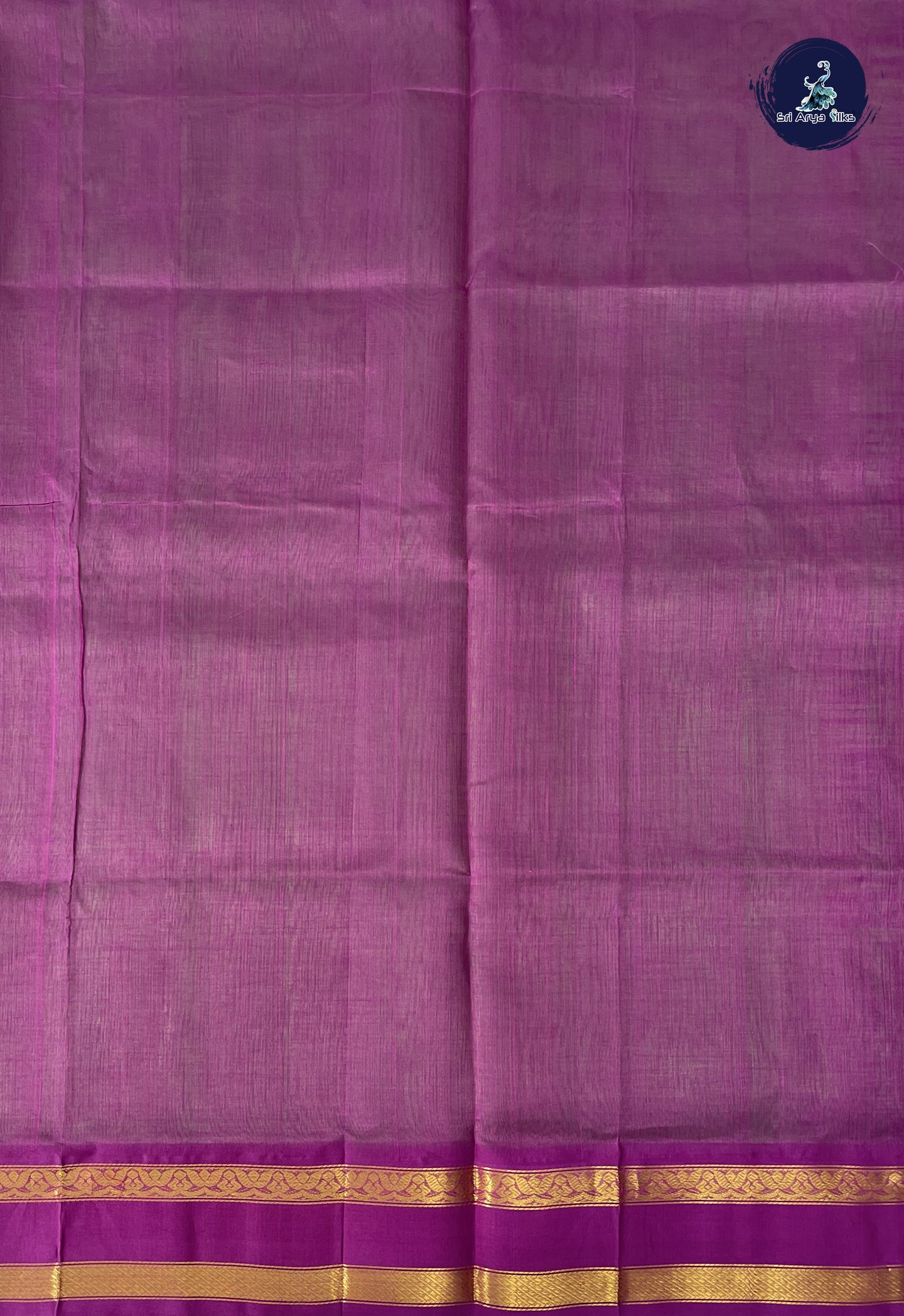 Parrot Green Korvai Silk Cotton Saree With Plain Pattern
