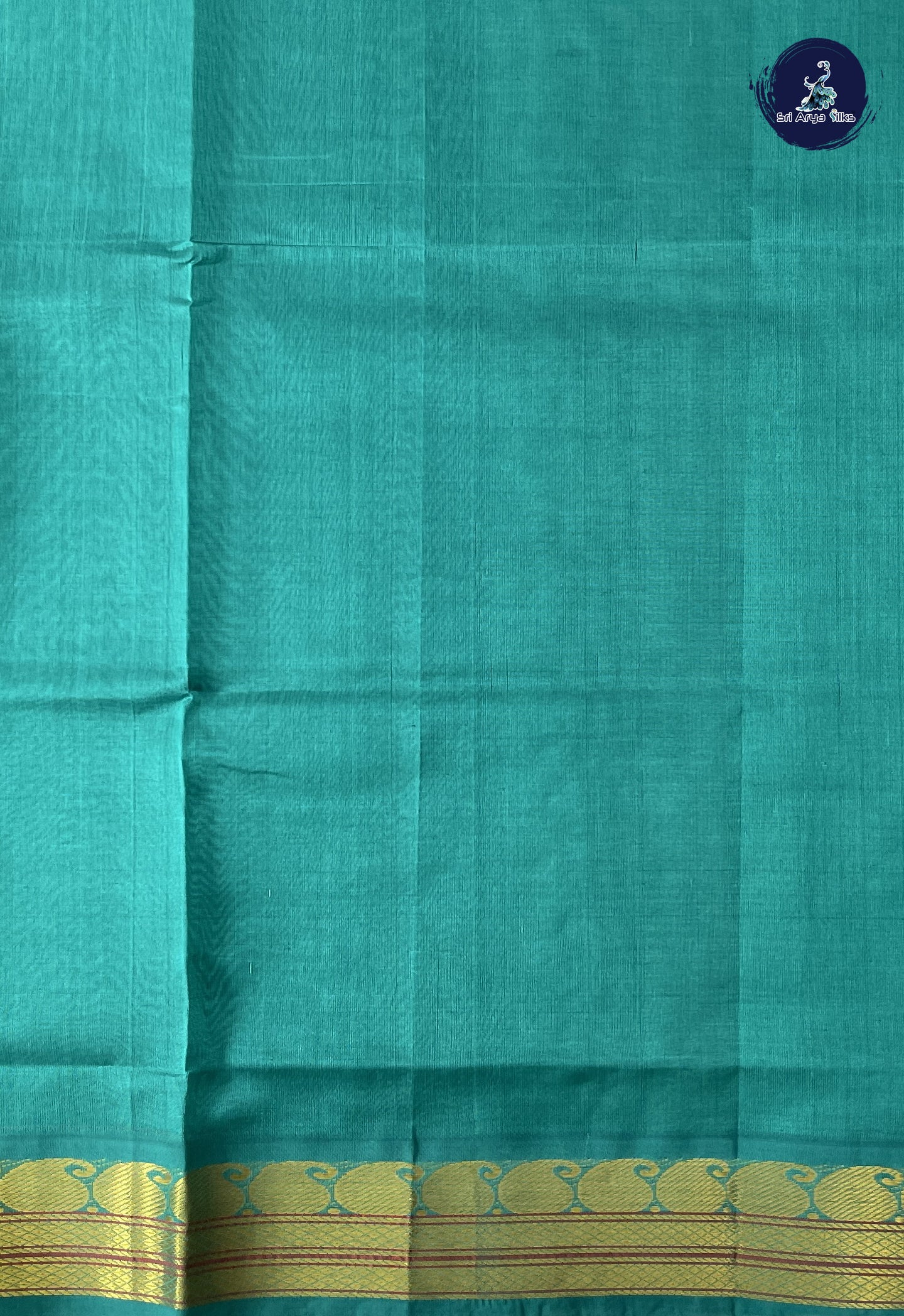 Dark Brinjal Korvai Silk Cotton Saree With Plain Pattern