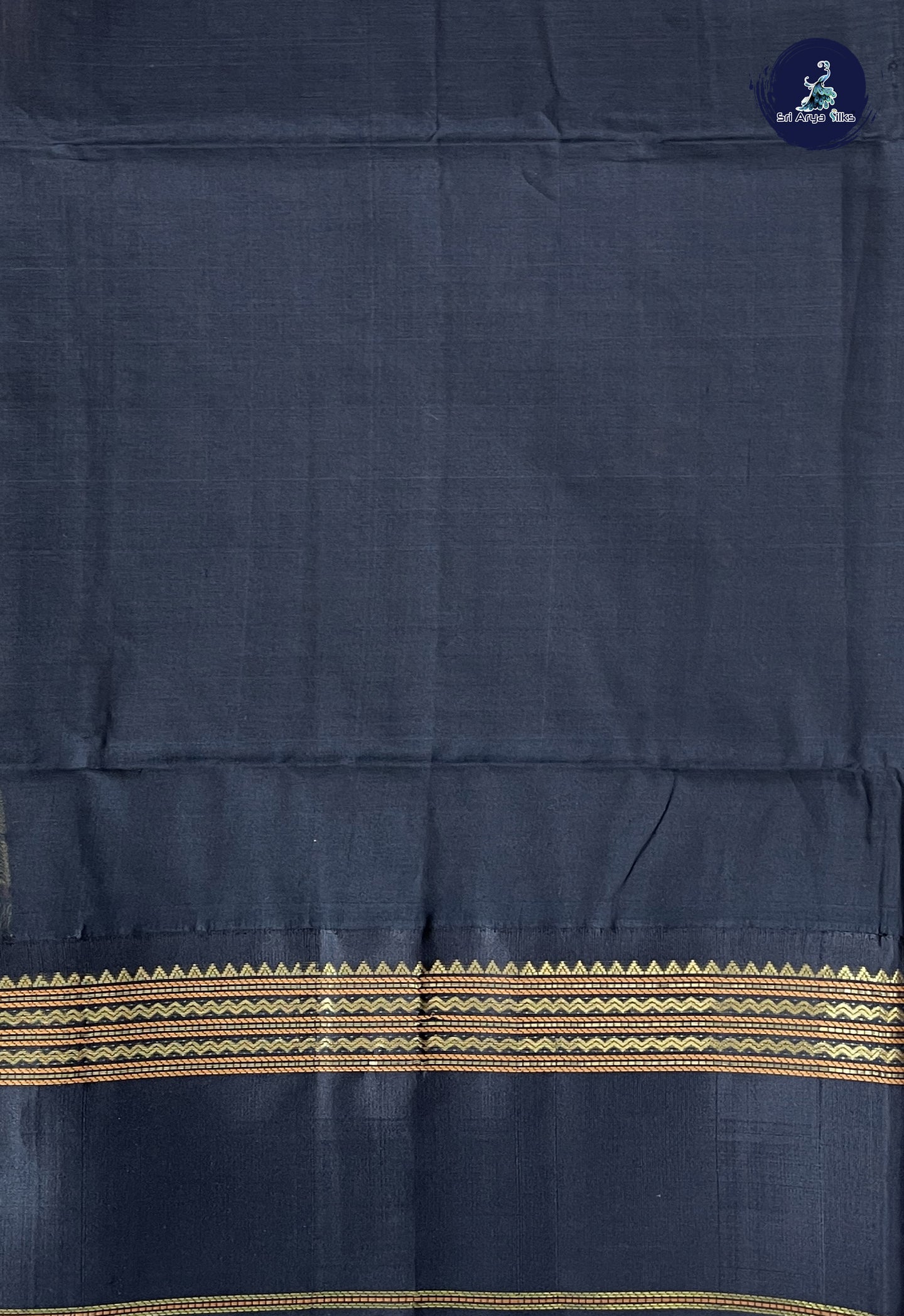 Mustard Korvai Silk Cotton Saree With Veldhari Stripes Pattern