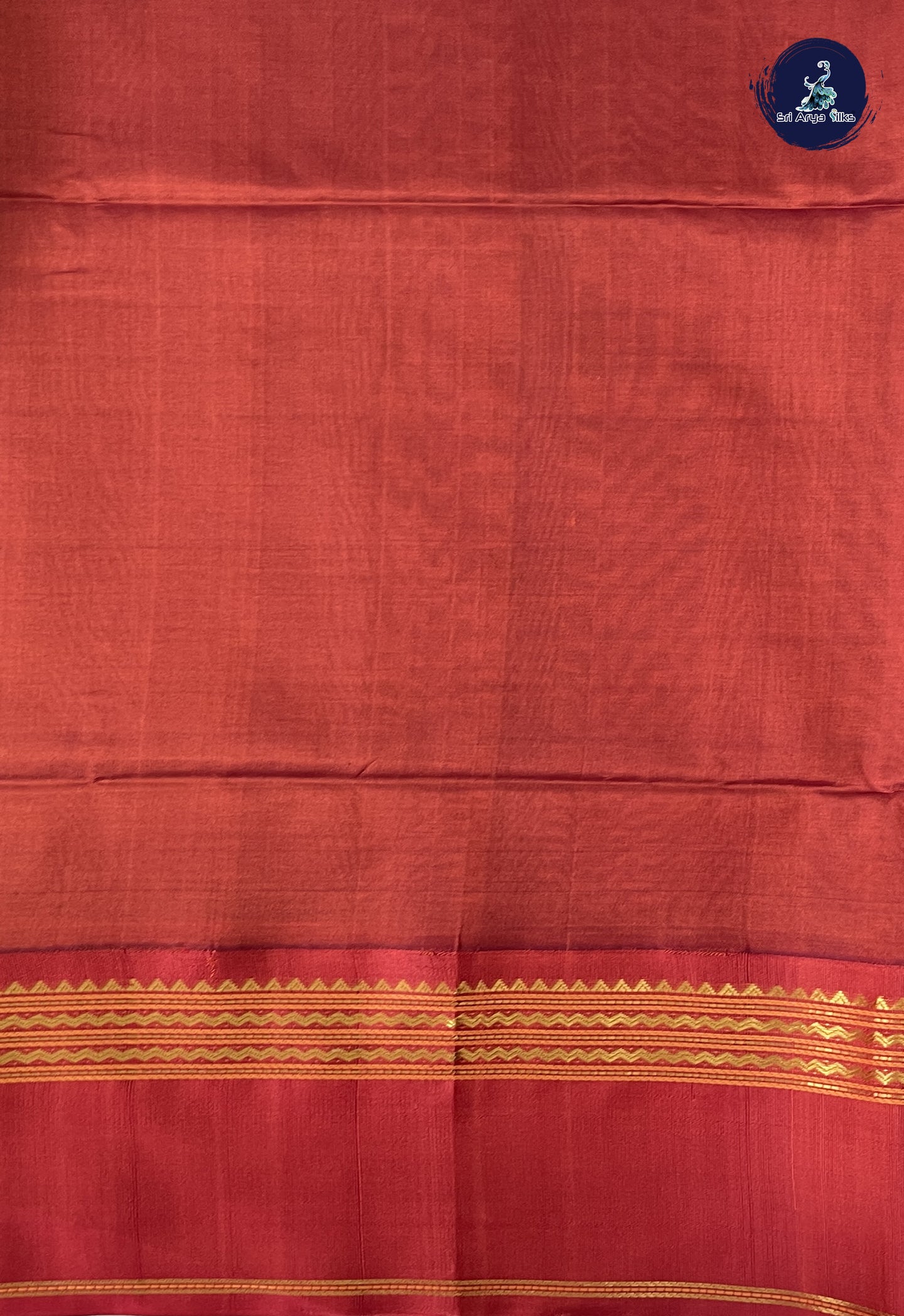 Khaki Korvai Silk Cotton Saree With Veldhari Stripes Pattern