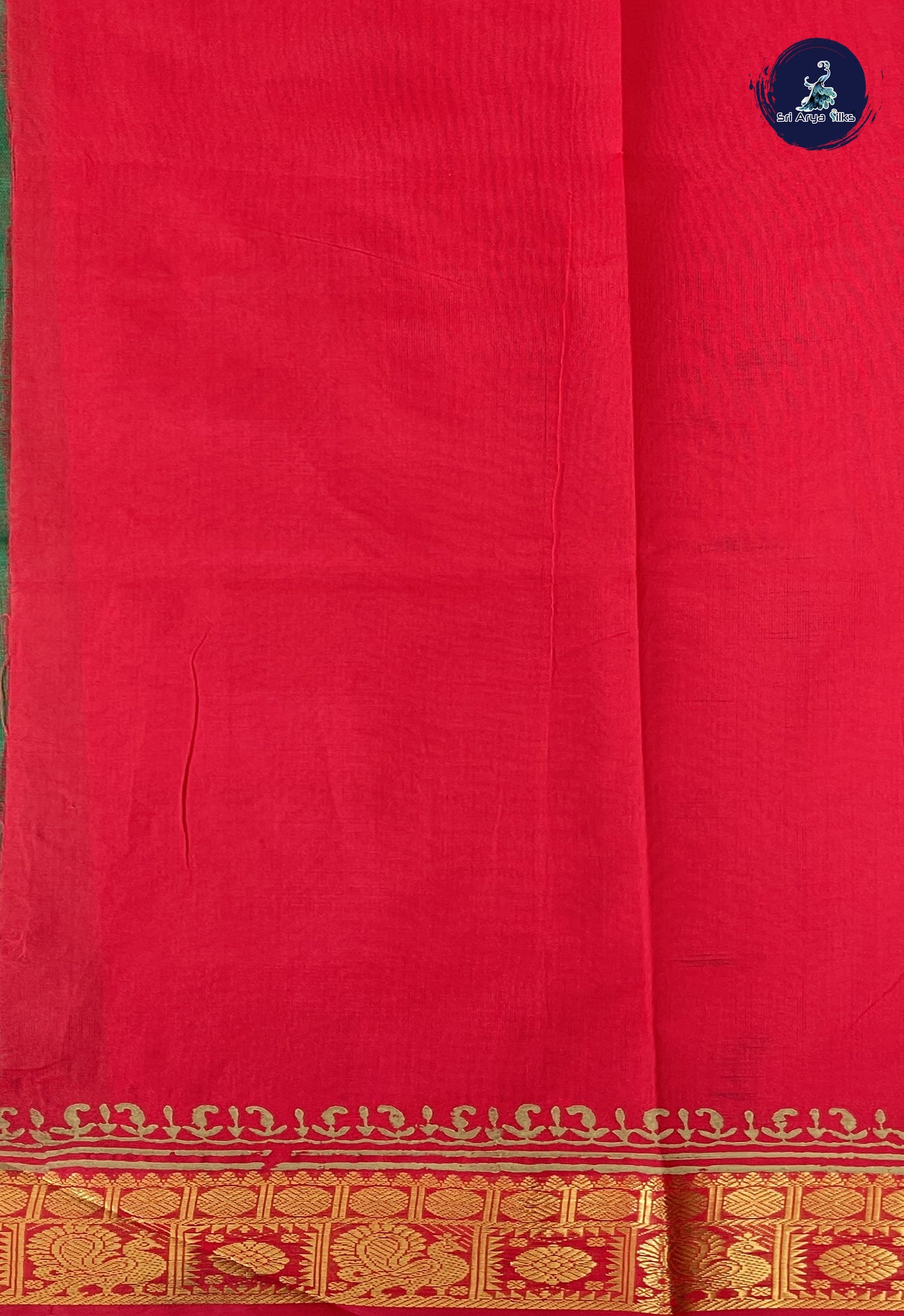 Dark Green Semi Silk Cotton Saree With Printed Pattern