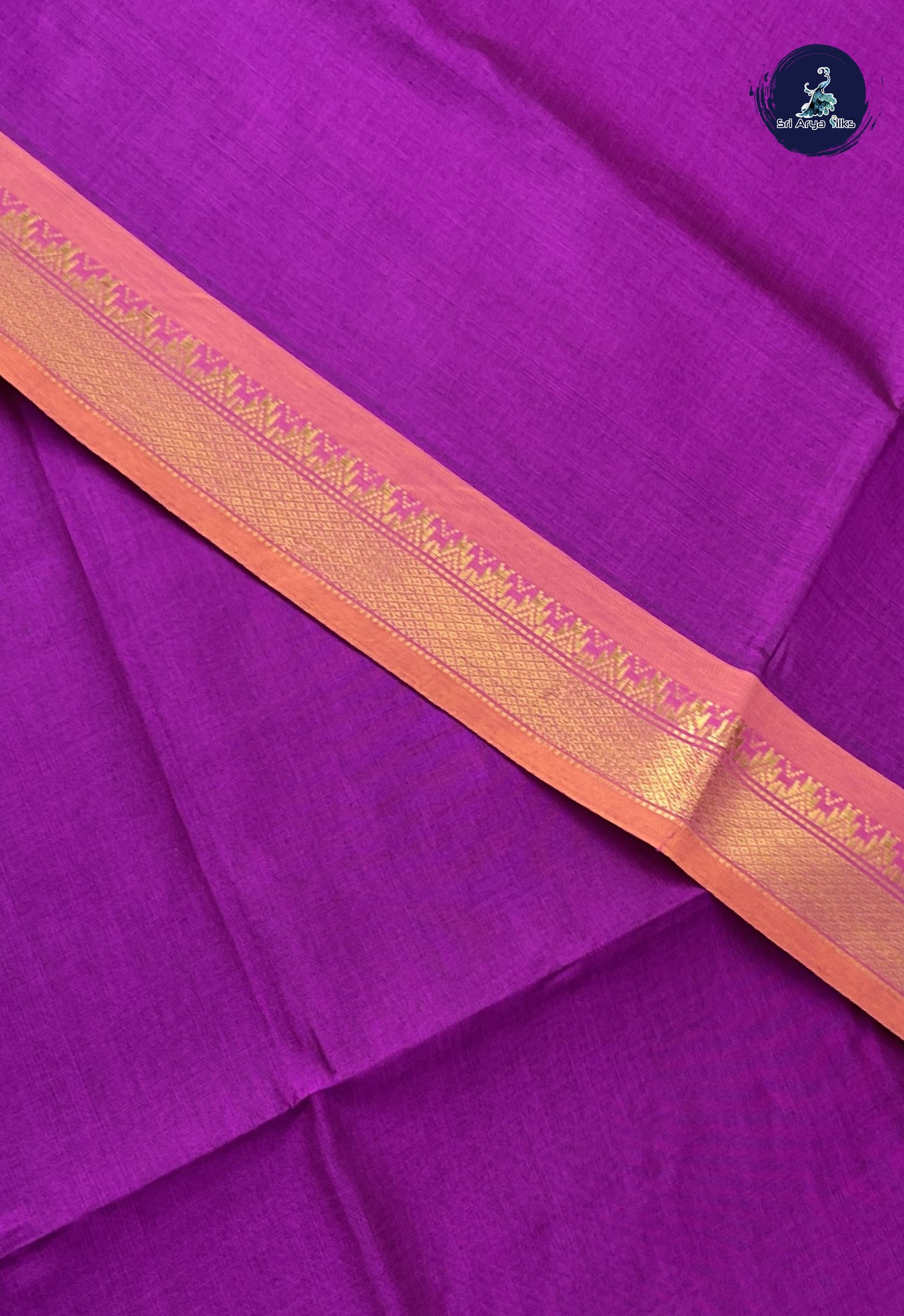 Purple Kanchi Semi Silk Cotton Saree With Checked Pattern