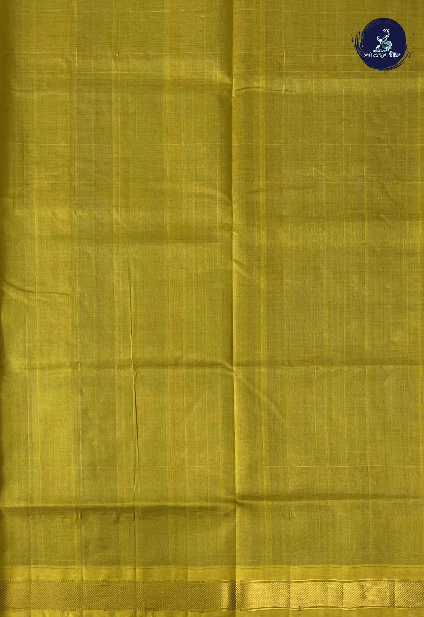 Peacock Blue Simple Silk Cotton Saree With Plain Pattern