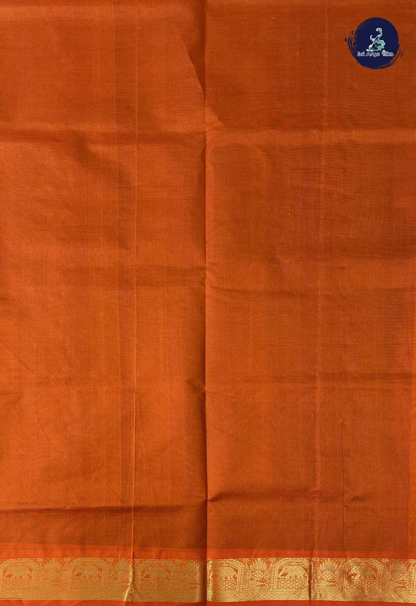 Dark Brinjal Simple Silk Cotton Saree With Plain Pattern
