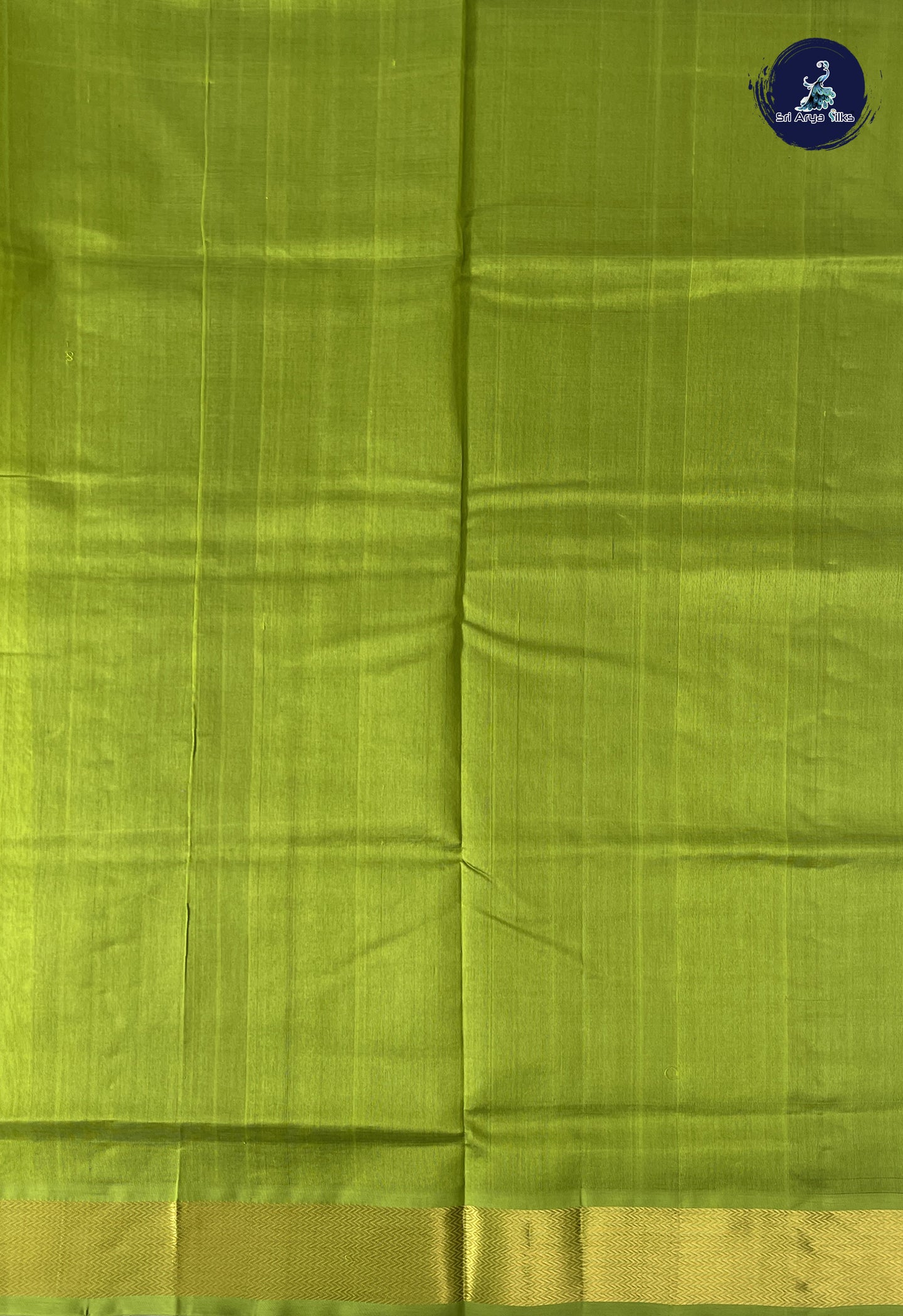 Dark Green Simple Silk Cotton Saree With Plain Pattern