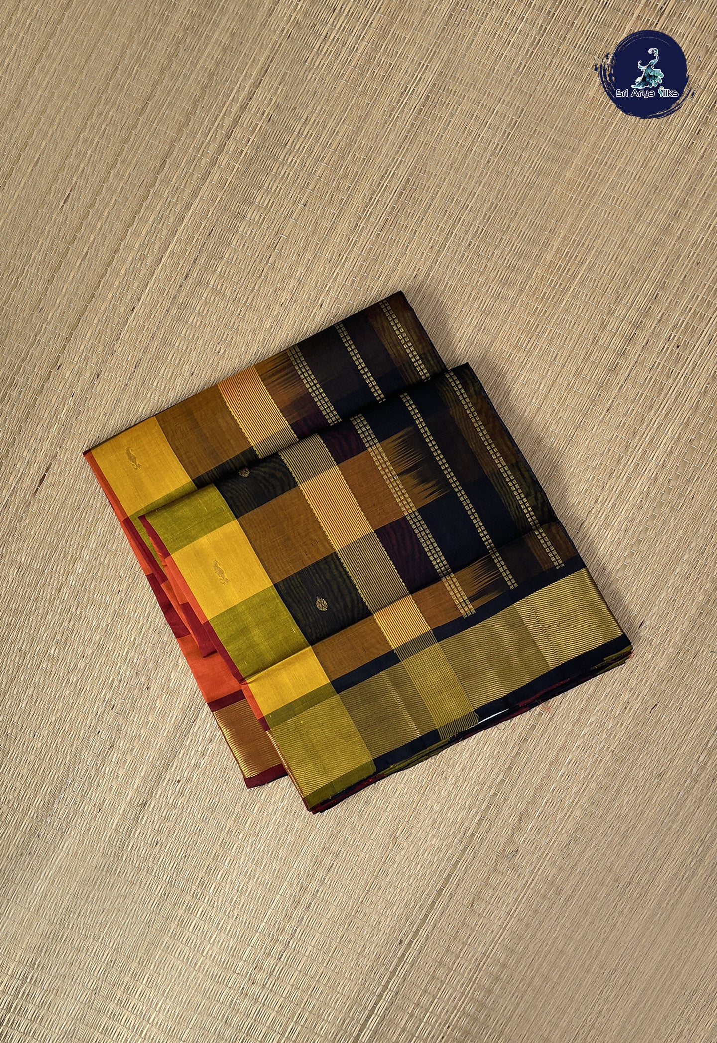 Multi Colour Checked Saree With Paalum Pazham Kattam Pattern