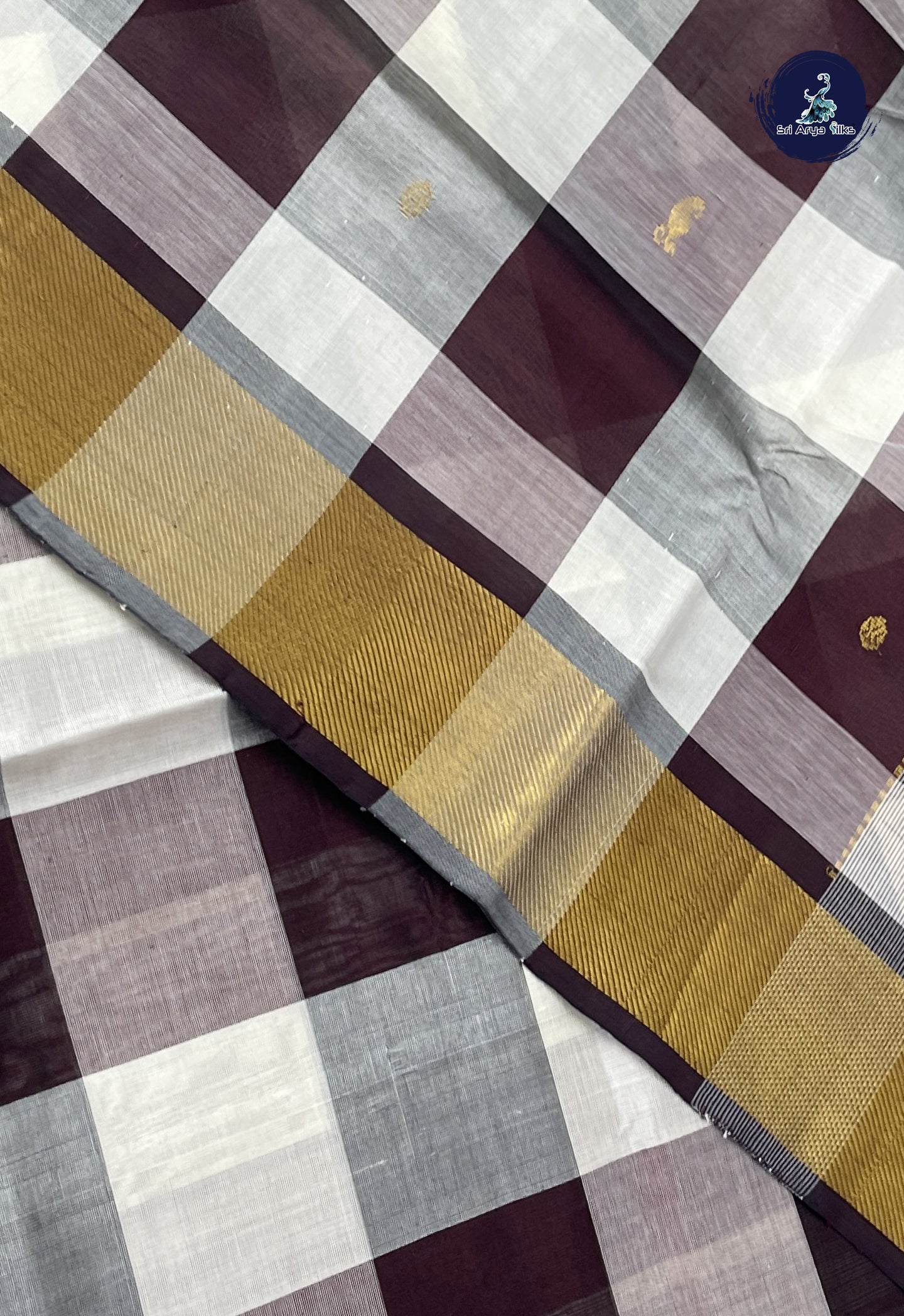 Multi Colour Checked Saree With Paalum Pazham Kattam Pattern