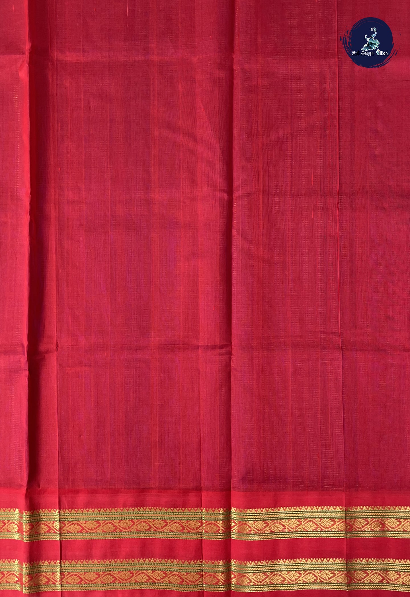 Royal Blue Vaira Oosi Silk Cotton Saree With Vaira Oosi Pattern