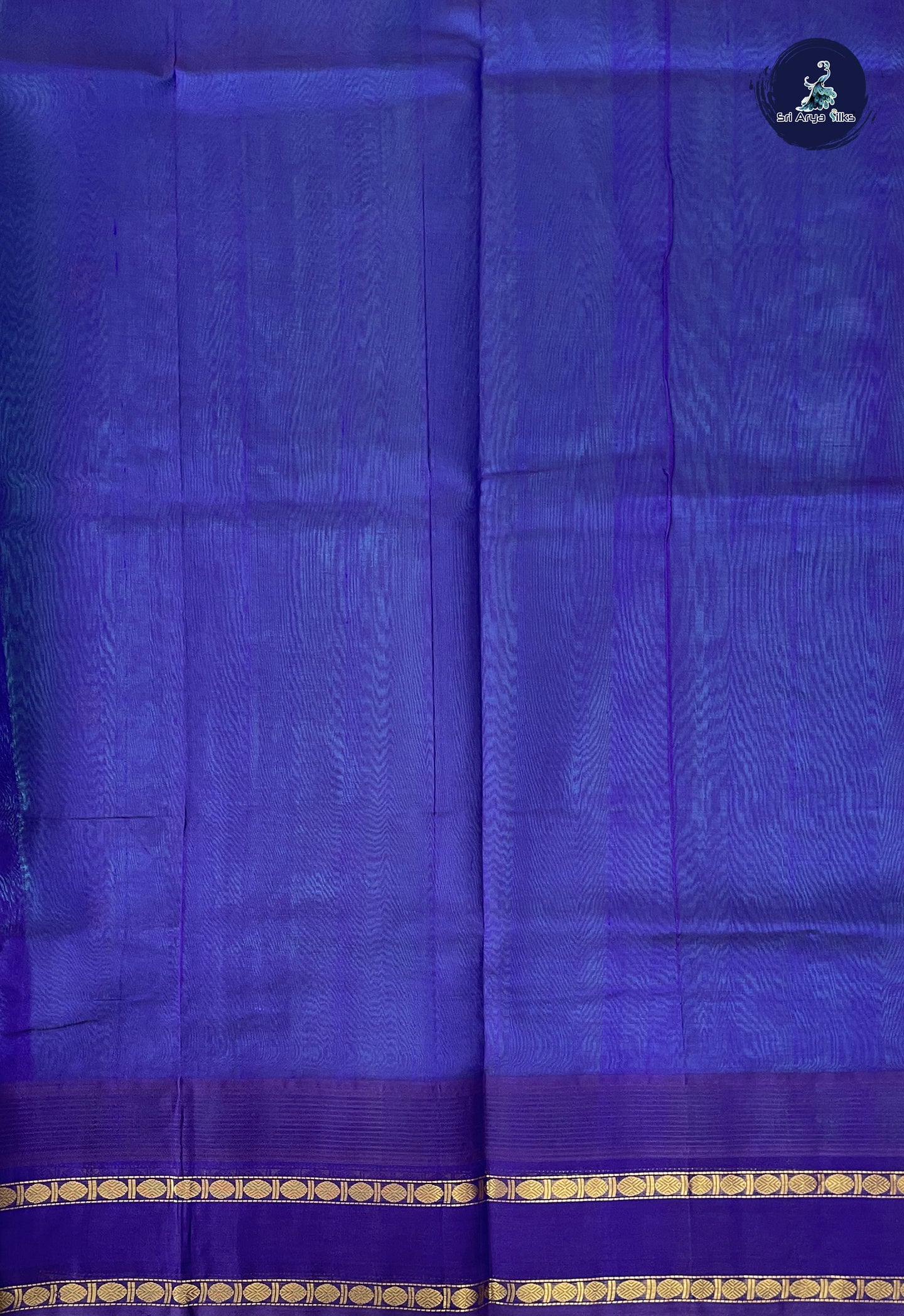 Teal Blue Korvai Silk Cotton Saree With Zari Buttas Pattern