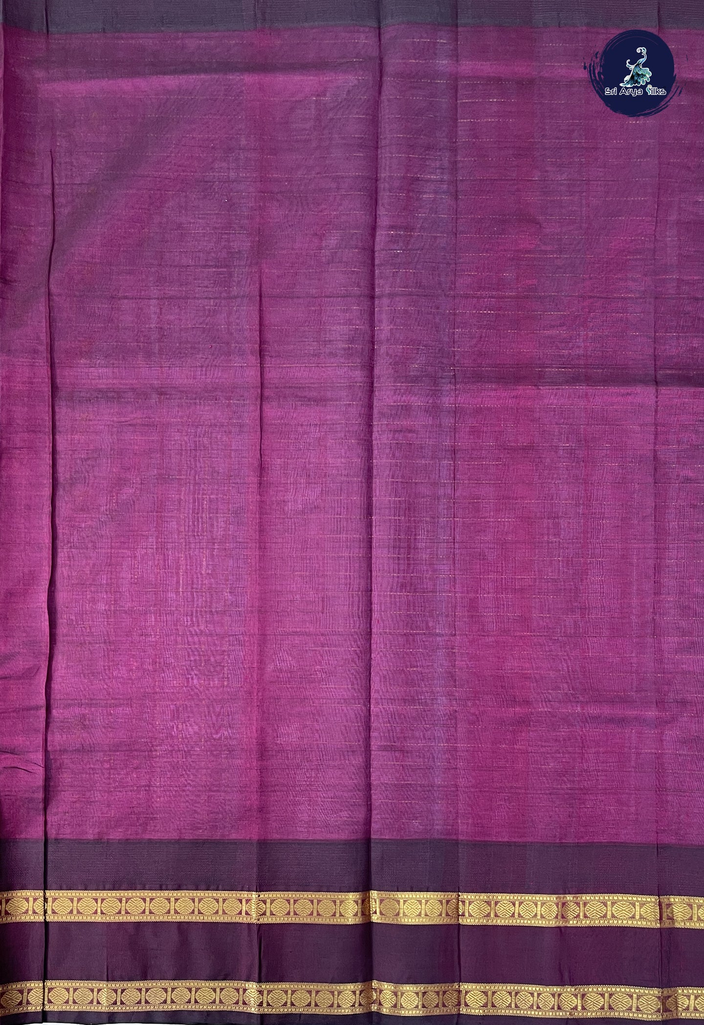 Mauve Checked Saree With Zari Checked Pattern