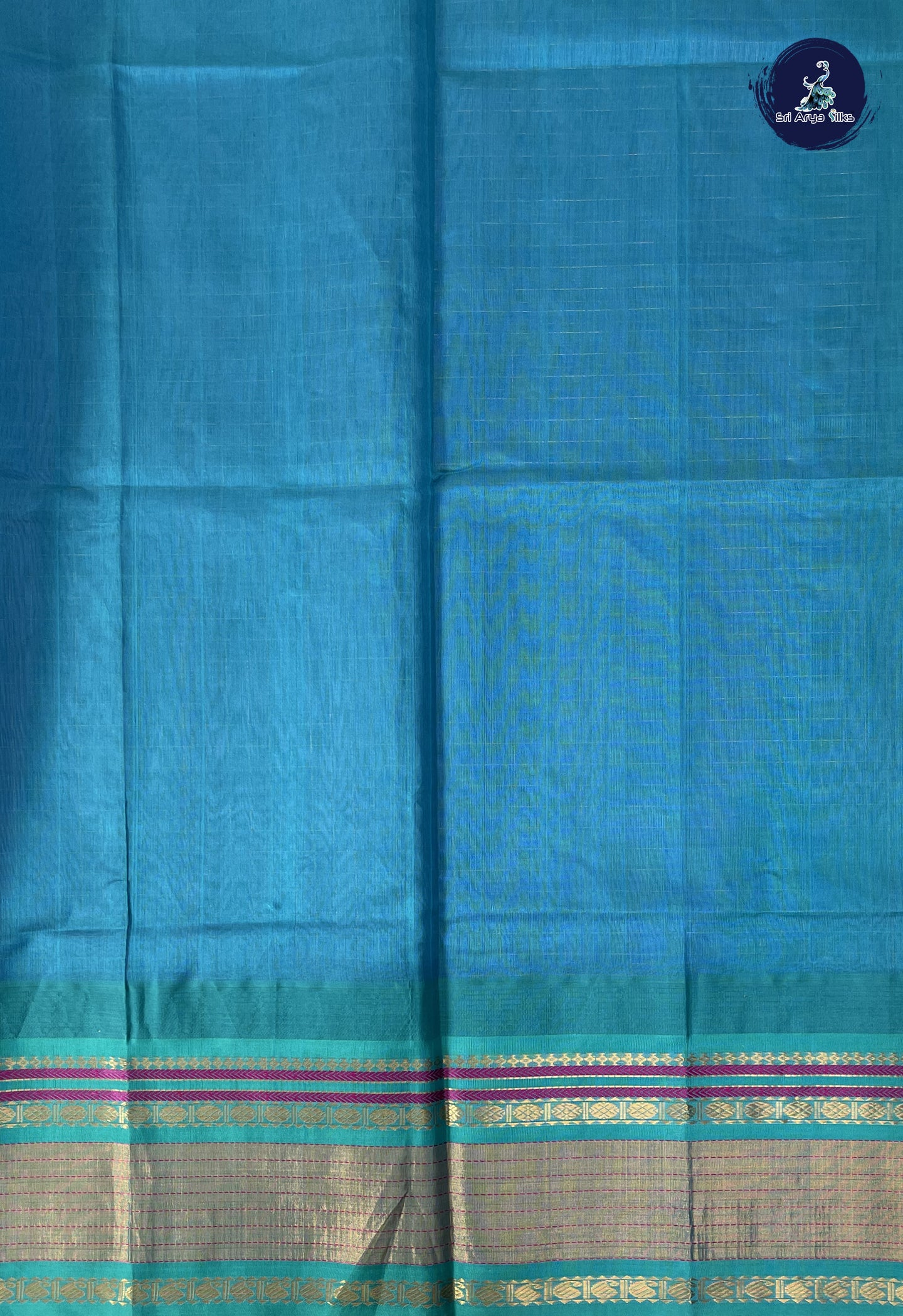 Lavender Checked Saree With Zari Checked Pattern