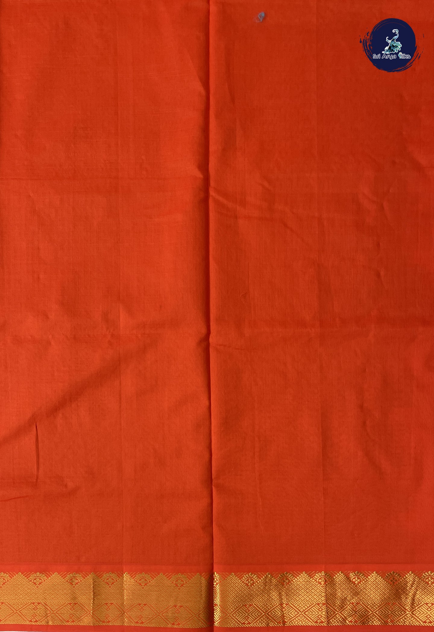 Orange Checked Saree With Checked Pattern