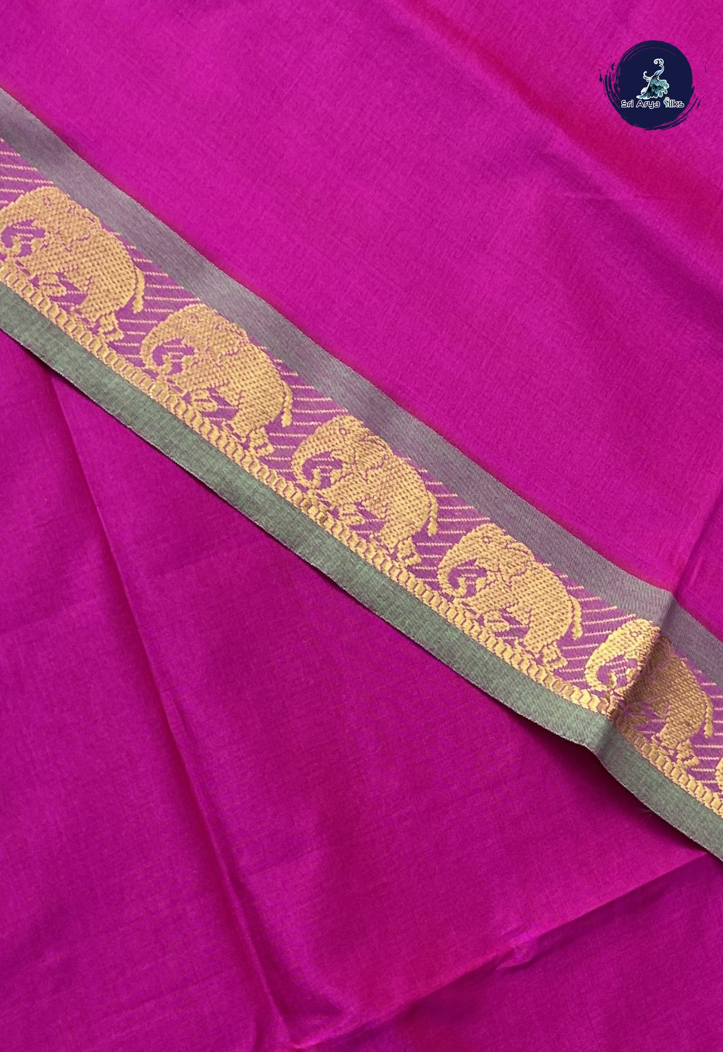 Vadamalli Kanchi Semi Silk Cotton Saree With Plain Pattern