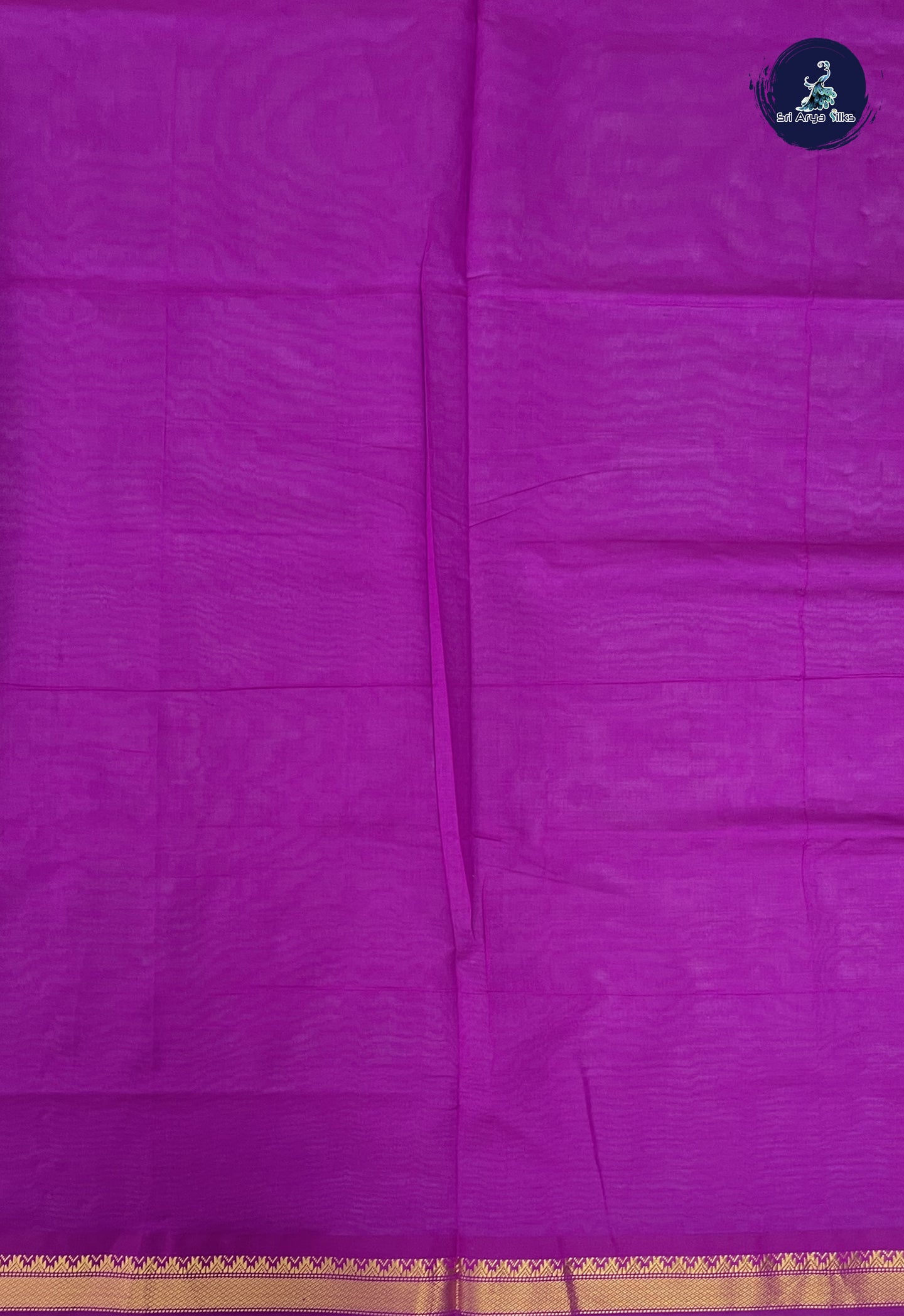 Turquoise Kanchi Semi Silk Cotton Saree With Plain Pattern