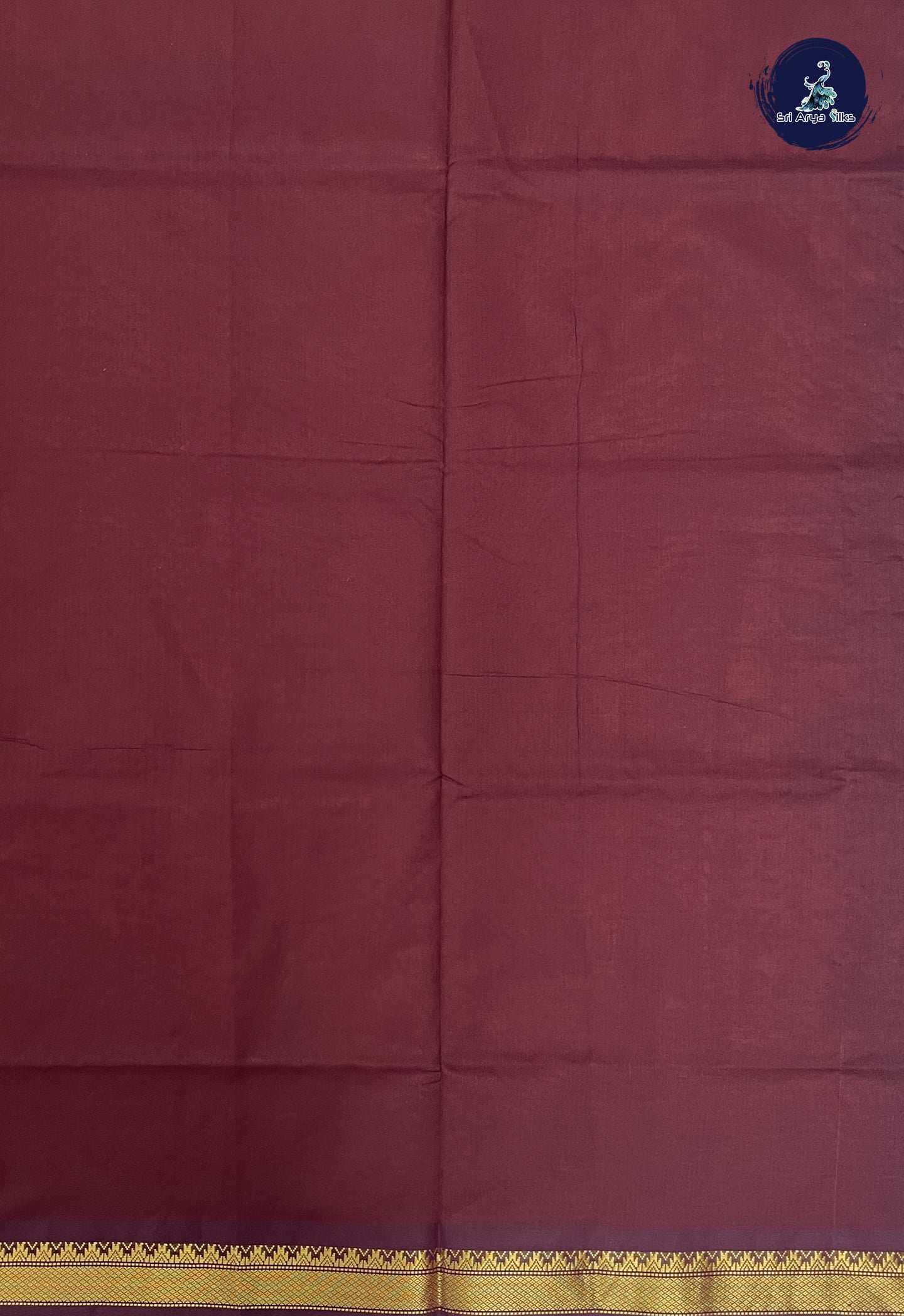 Orange Kanchi Semi Silk Cotton Saree With Plain Pattern